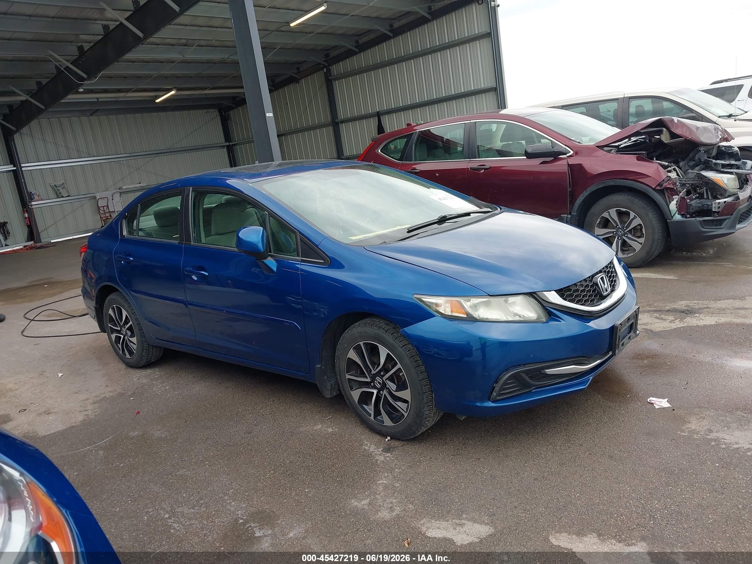 2013 Honda Civic Ex Blue vin: 2HGFB2F84DH516393