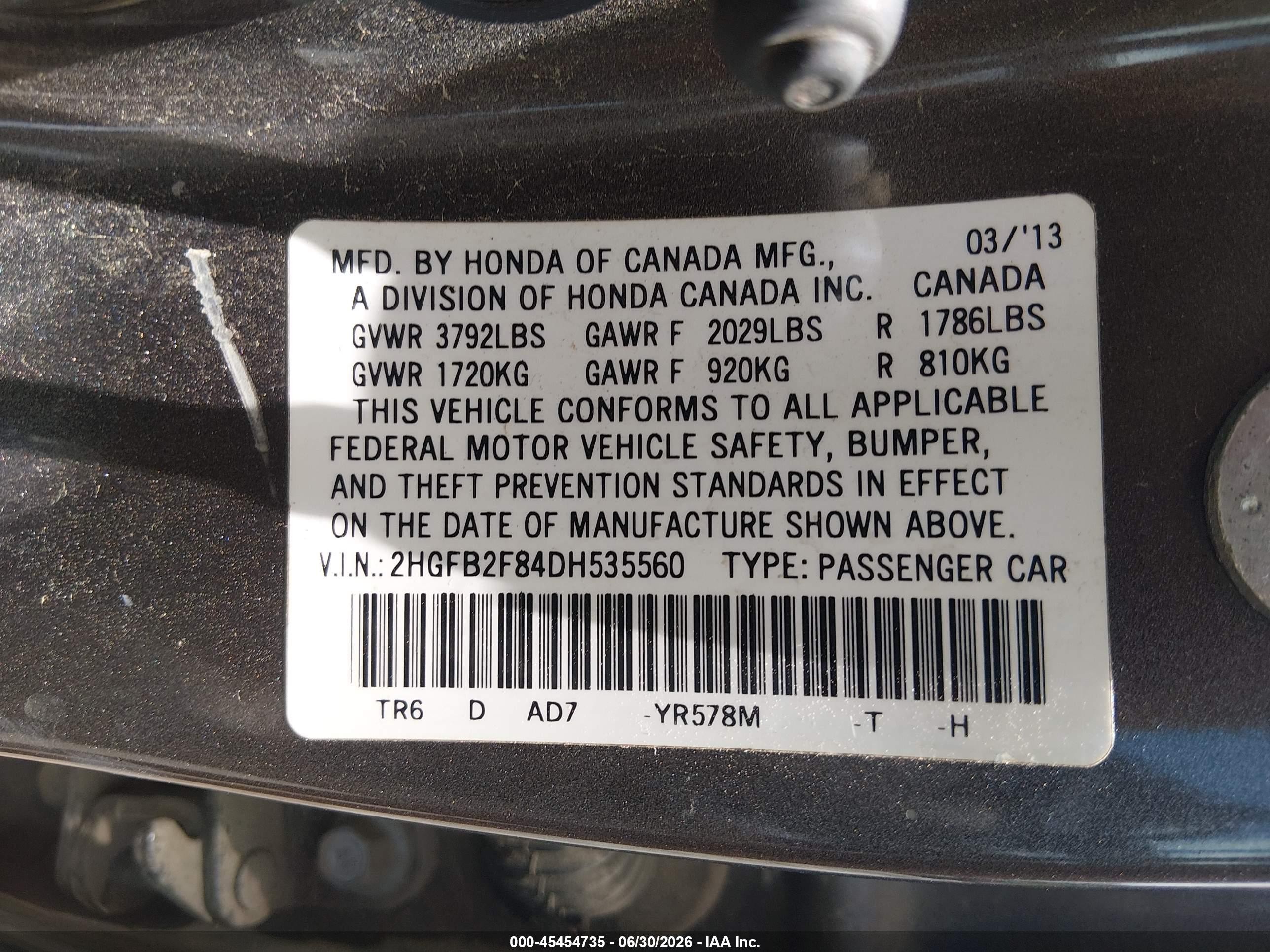 2013 Honda Civic Ex Brown vin: 2HGFB2F84DH535560