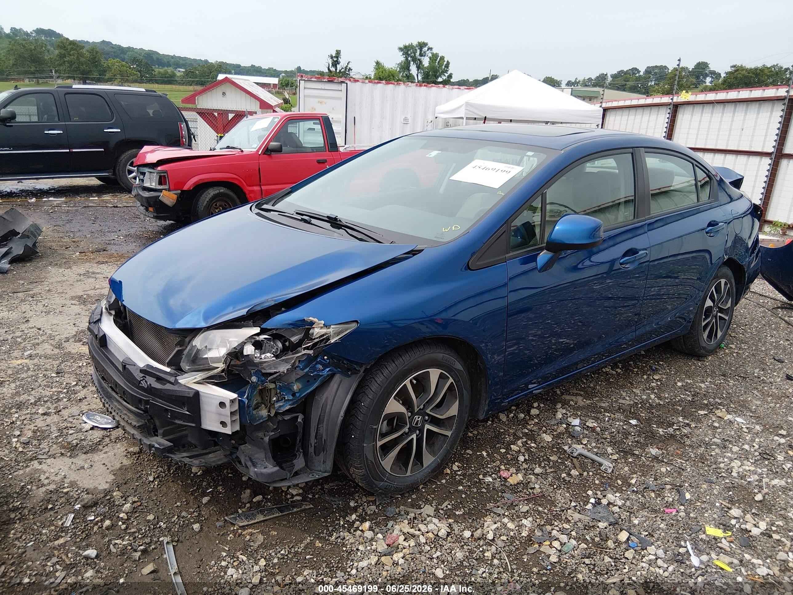 2013 Honda Civic Ex Blue vin: 2HGFB2F84DH538037
