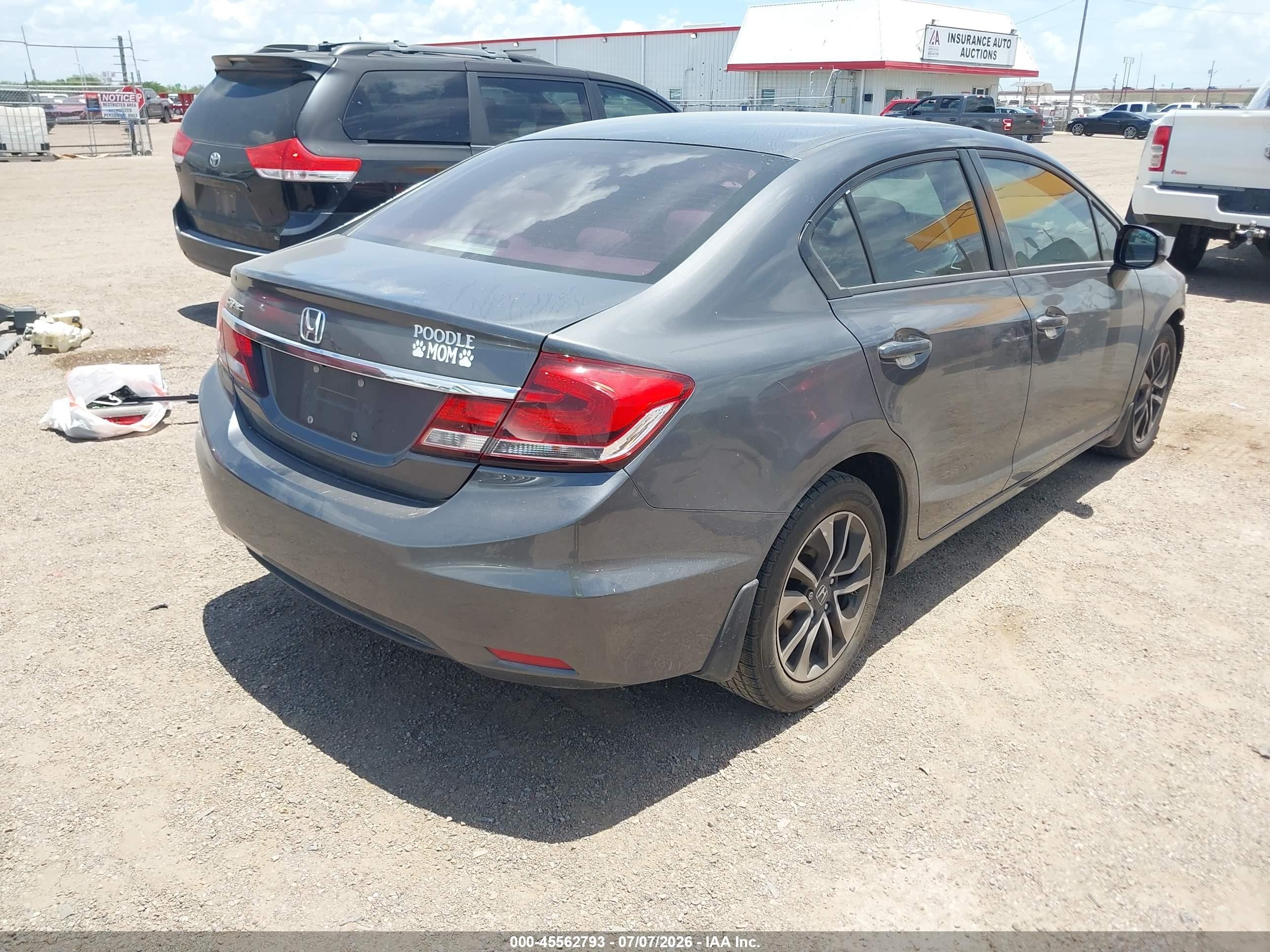 2013 Honda Civic Ex Gray vin: 2HGFB2F84DH539866