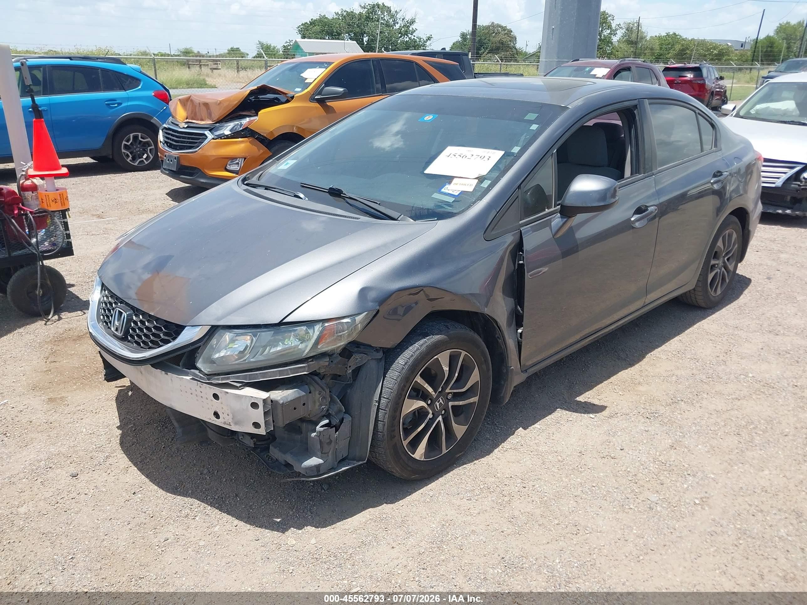 2013 Honda Civic Ex Gray vin: 2HGFB2F84DH539866