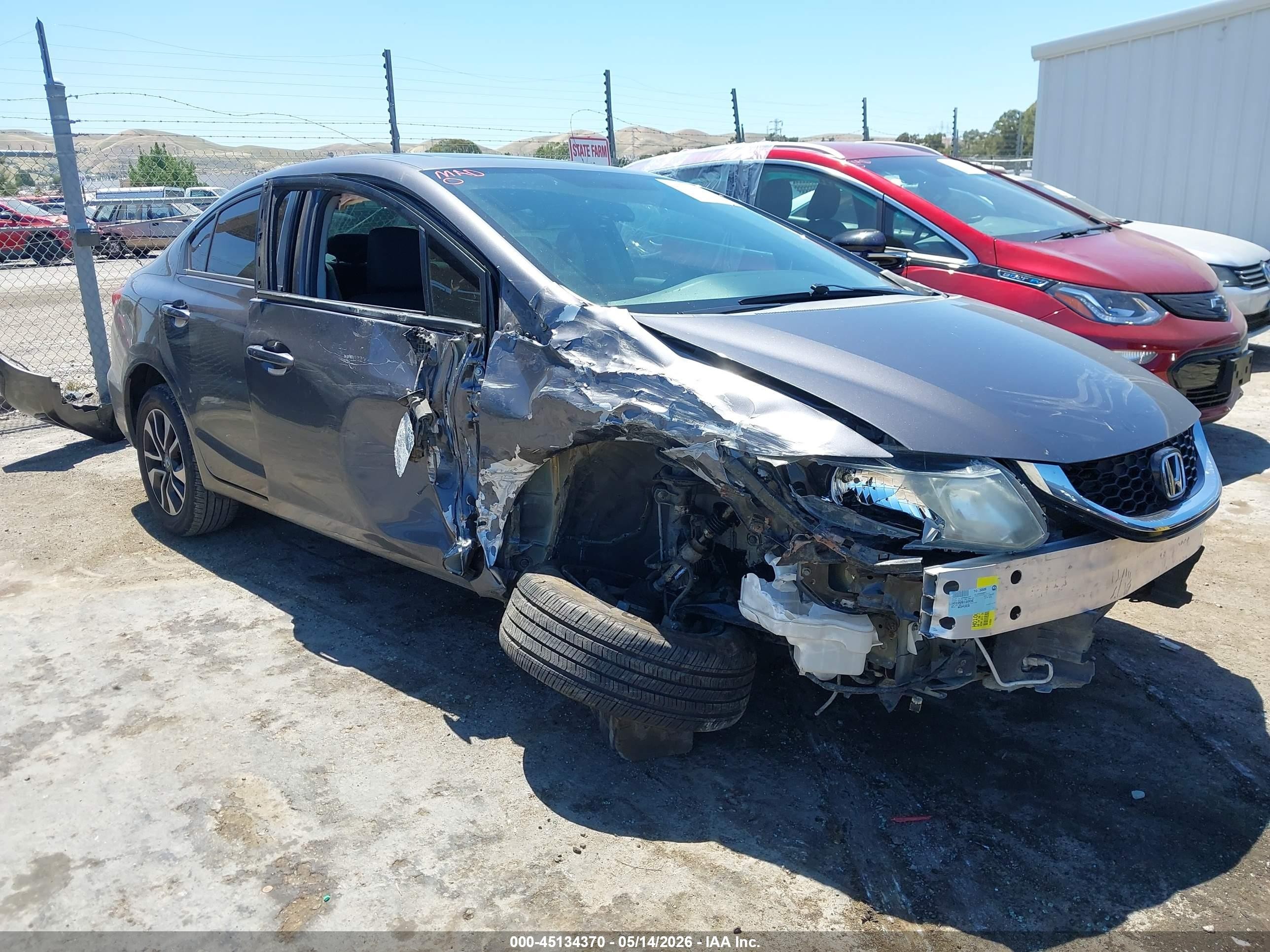 2015 Honda Civic Ex Gray vin: 2HGFB2F84FH535030