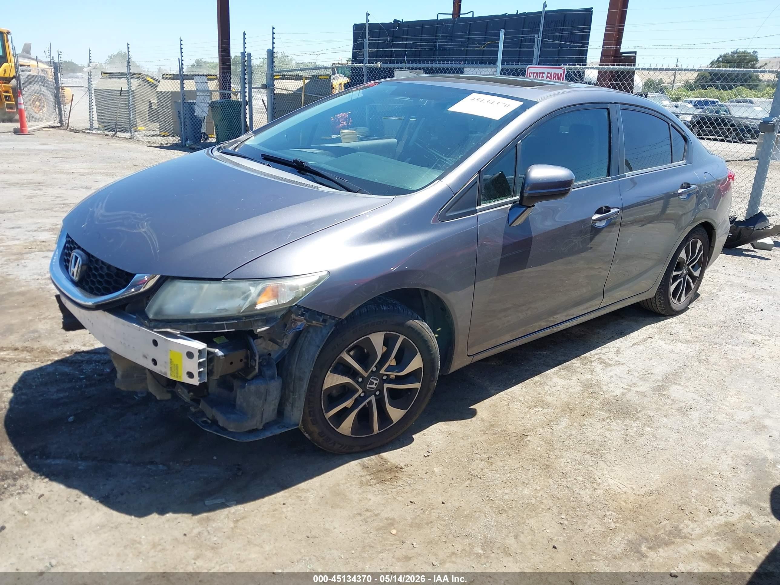 2015 Honda Civic Ex Gray vin: 2HGFB2F84FH535030