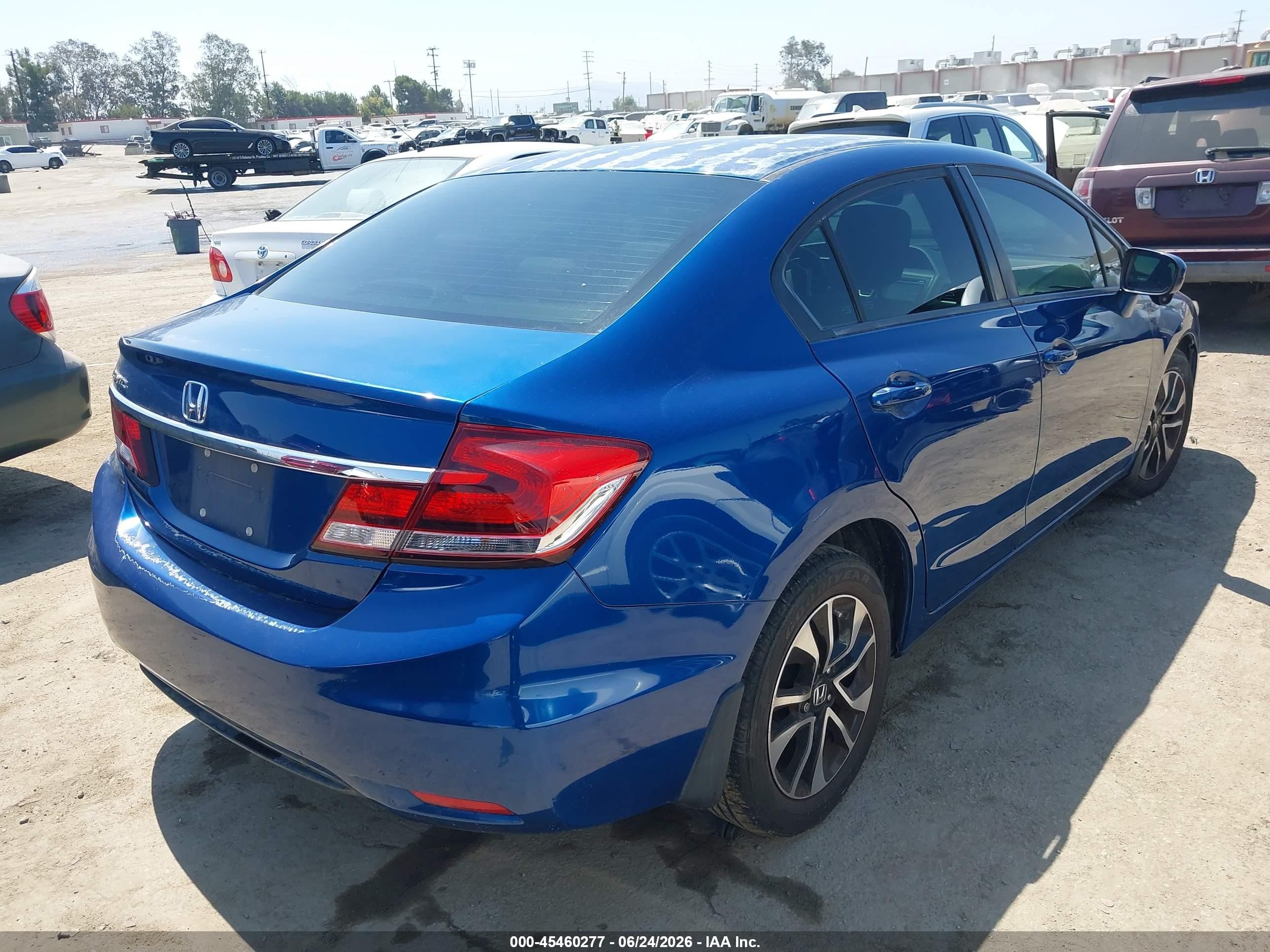 2015 Honda Civic Ex Blue vin: 2HGFB2F84FH544603