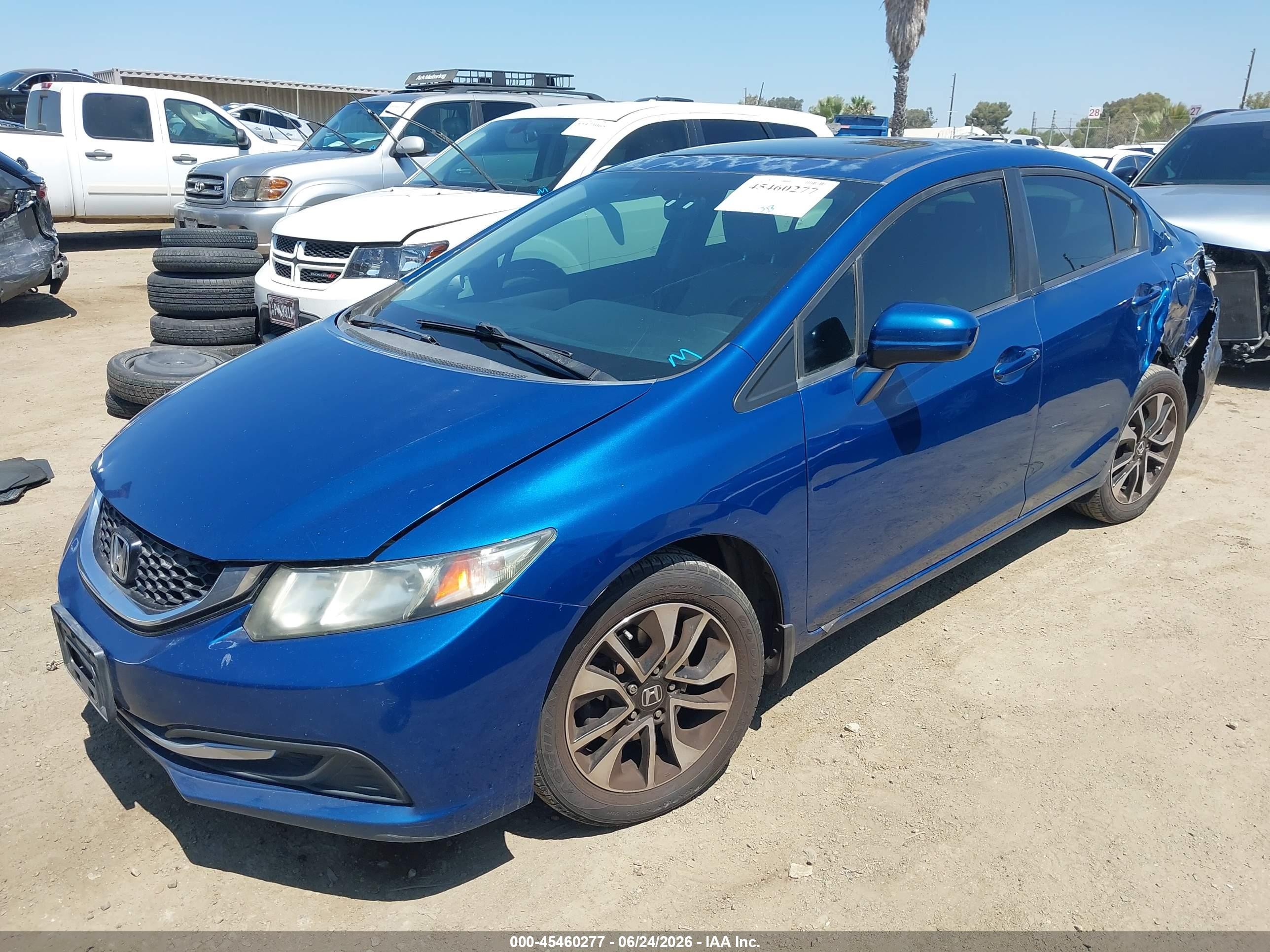 2015 Honda Civic Ex Blue vin: 2HGFB2F84FH544603