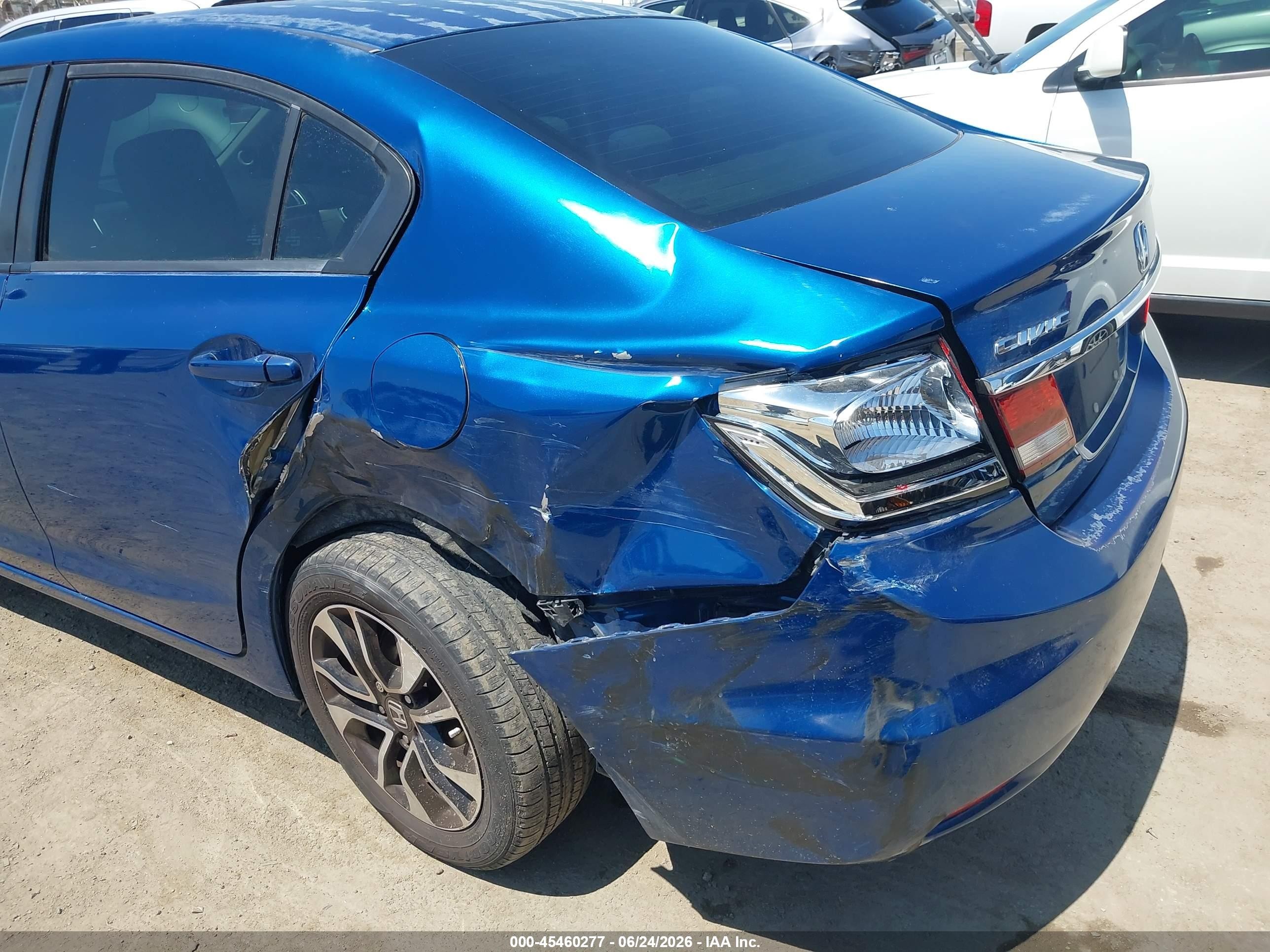 2015 Honda Civic Ex Blue vin: 2HGFB2F84FH544603