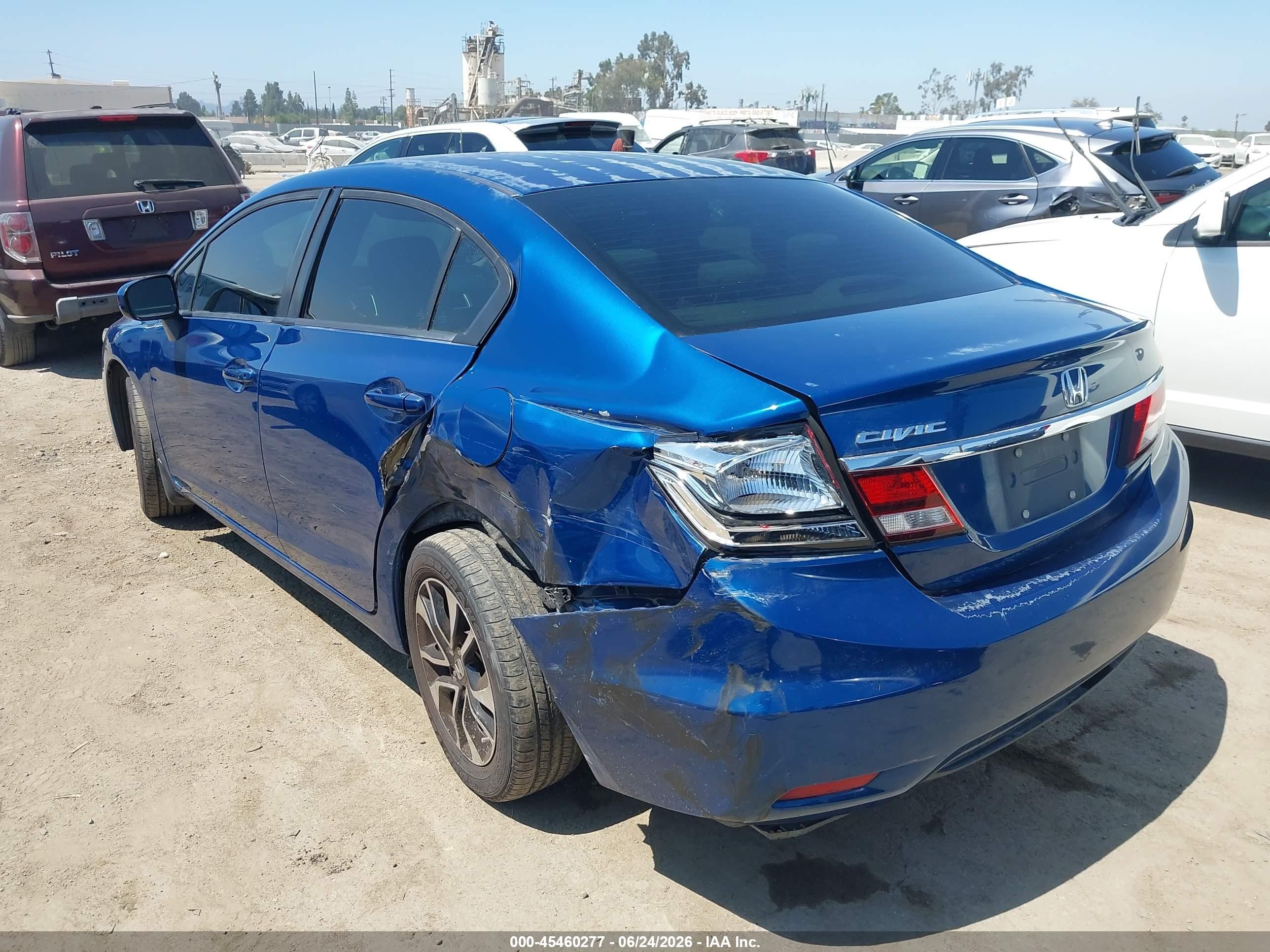 2015 Honda Civic Ex Blue vin: 2HGFB2F84FH544603