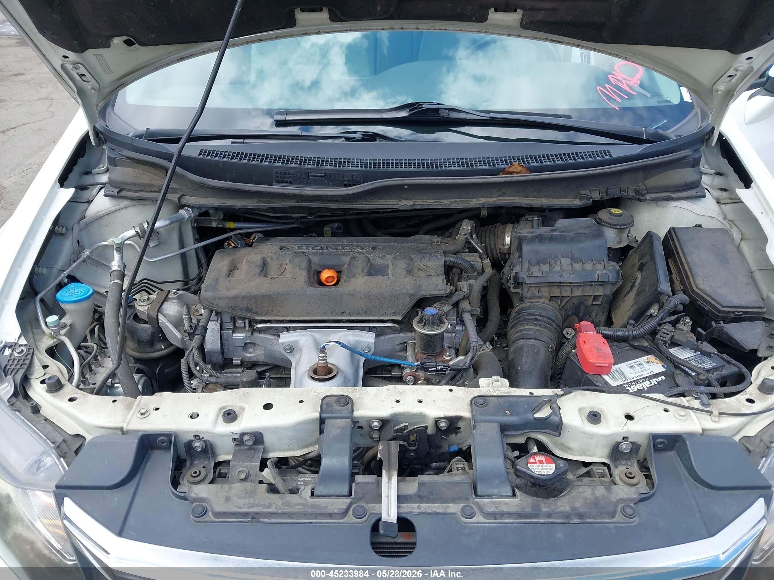 2012 Honda Civic Ex White vin: 2HGFB2F85CH524405