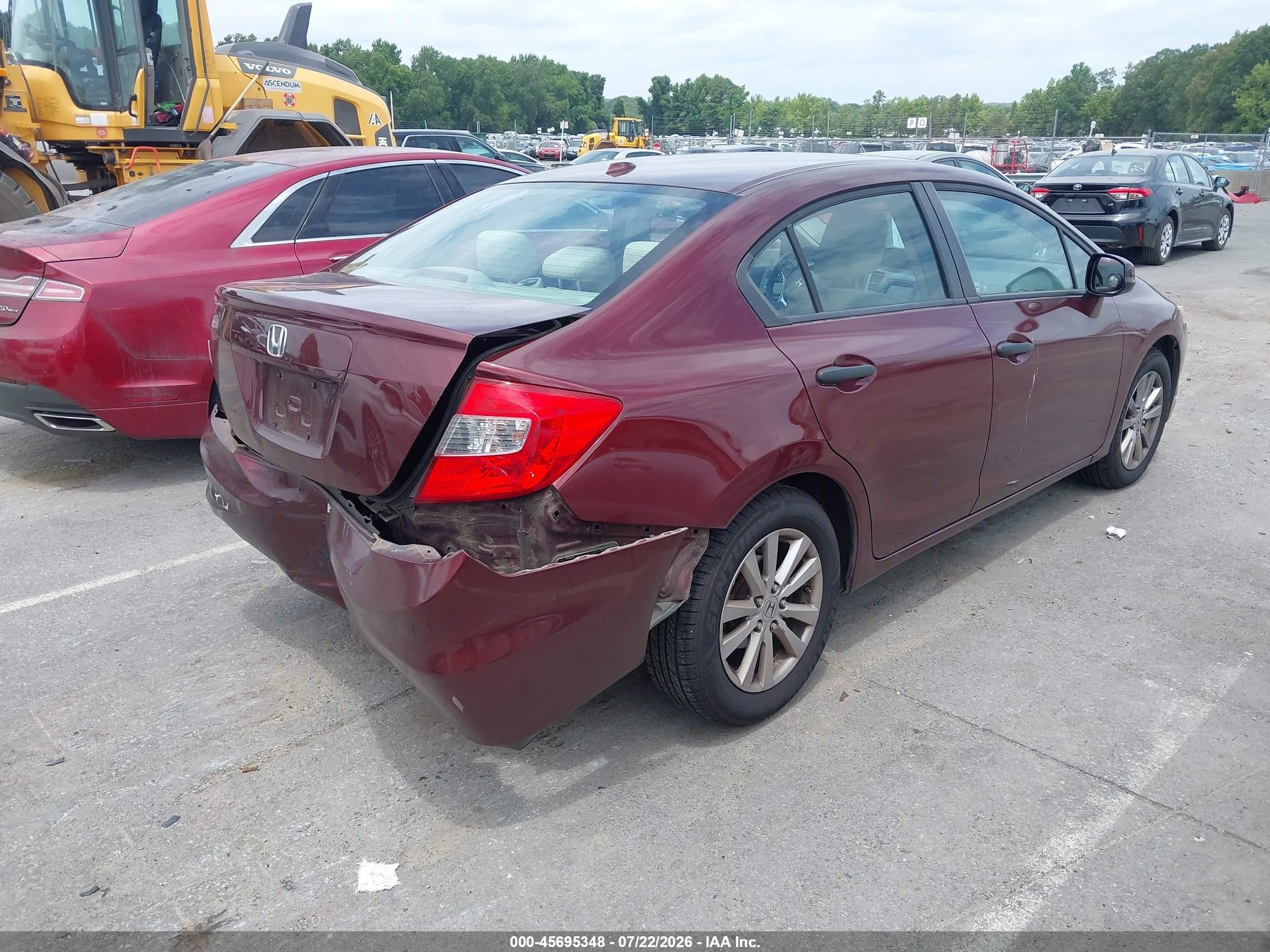 2012 Honda Civic Ex Red vin: 2HGFB2F85CH543763