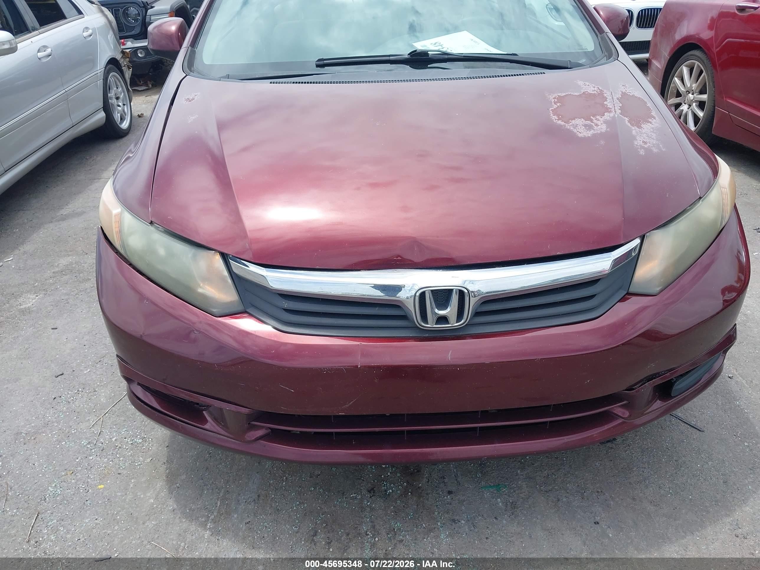 2012 Honda Civic Ex Red vin: 2HGFB2F85CH543763