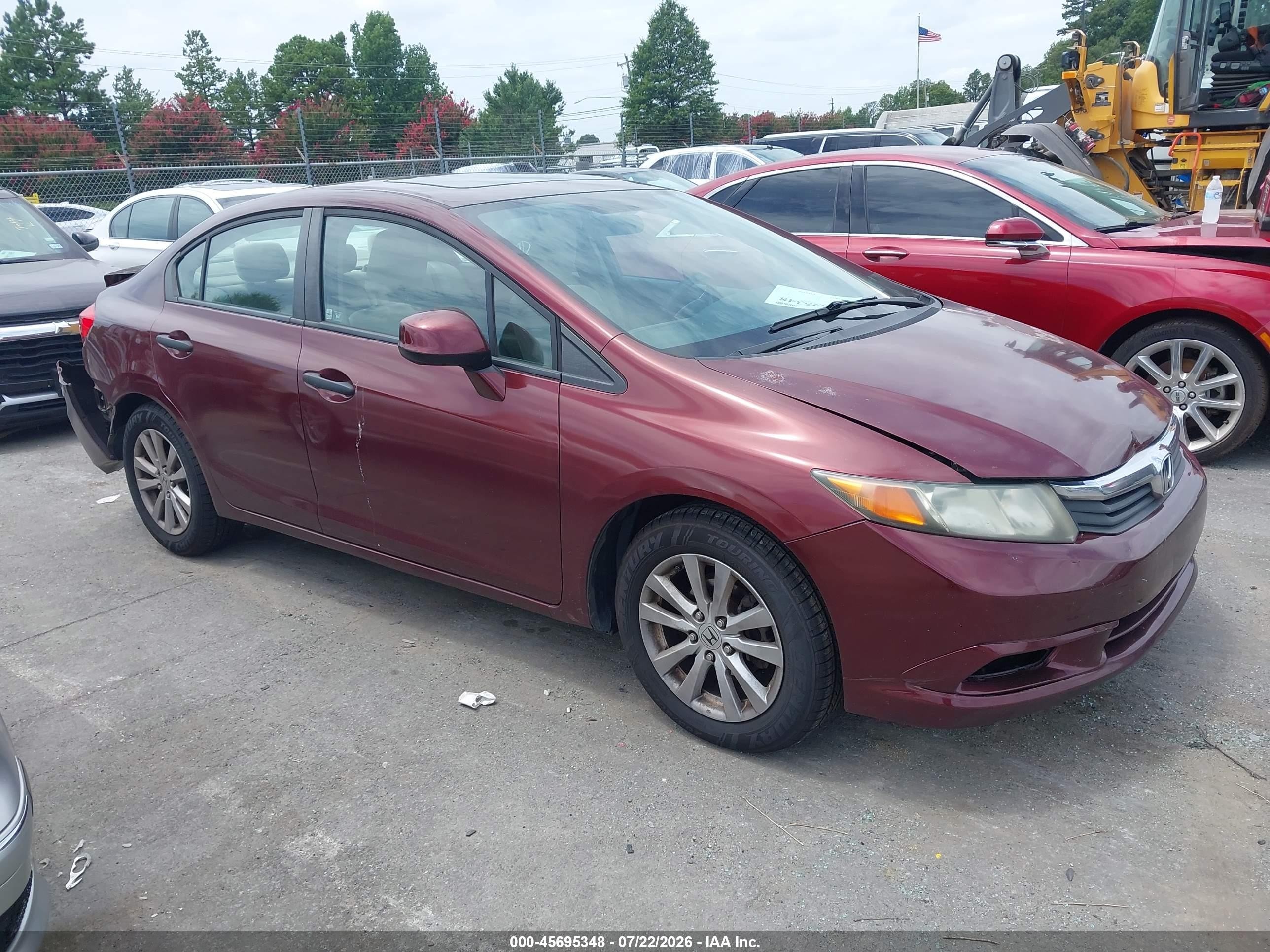 2012 Honda Civic Ex Red vin: 2HGFB2F85CH543763