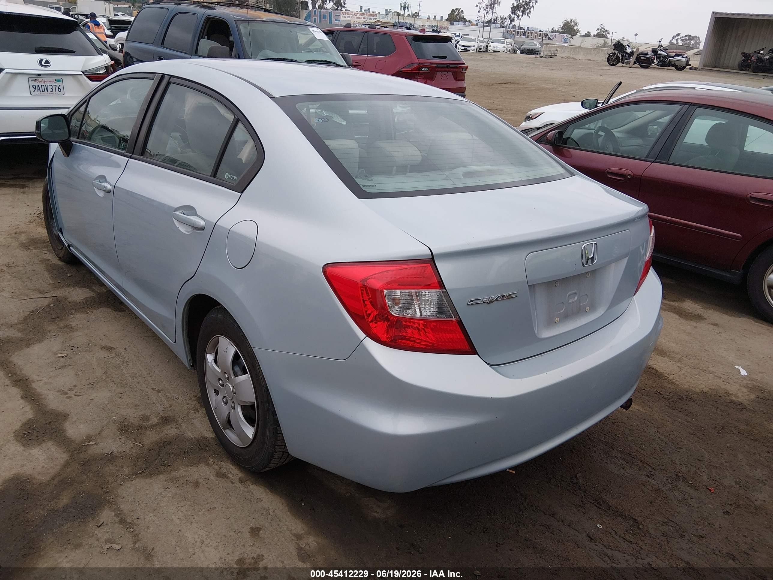 2012 Honda Civic Ex Light Blue vin: 2HGFB2F85CH546047