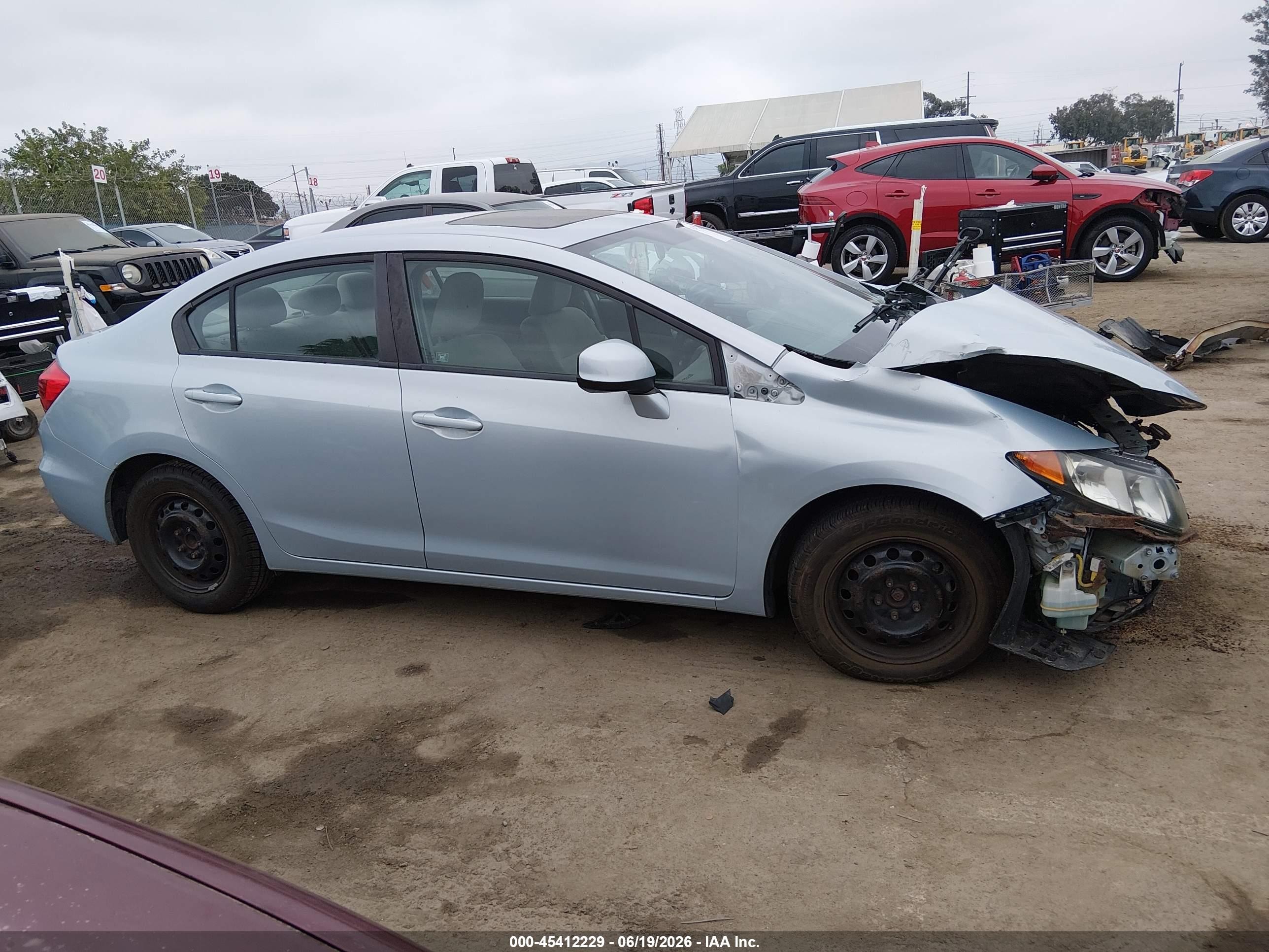 2012 Honda Civic Ex Light Blue vin: 2HGFB2F85CH546047