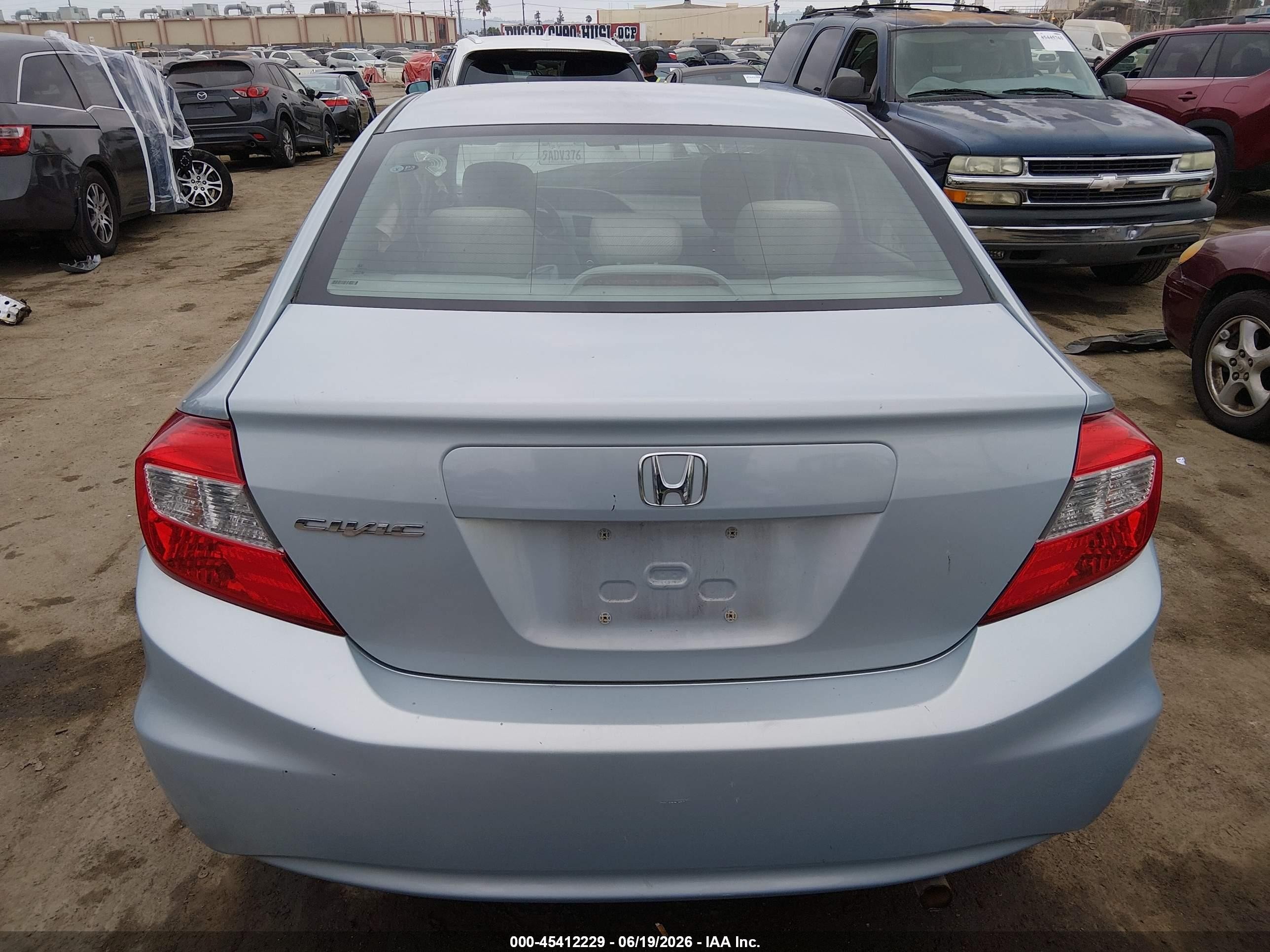 2012 Honda Civic Ex Light Blue vin: 2HGFB2F85CH546047