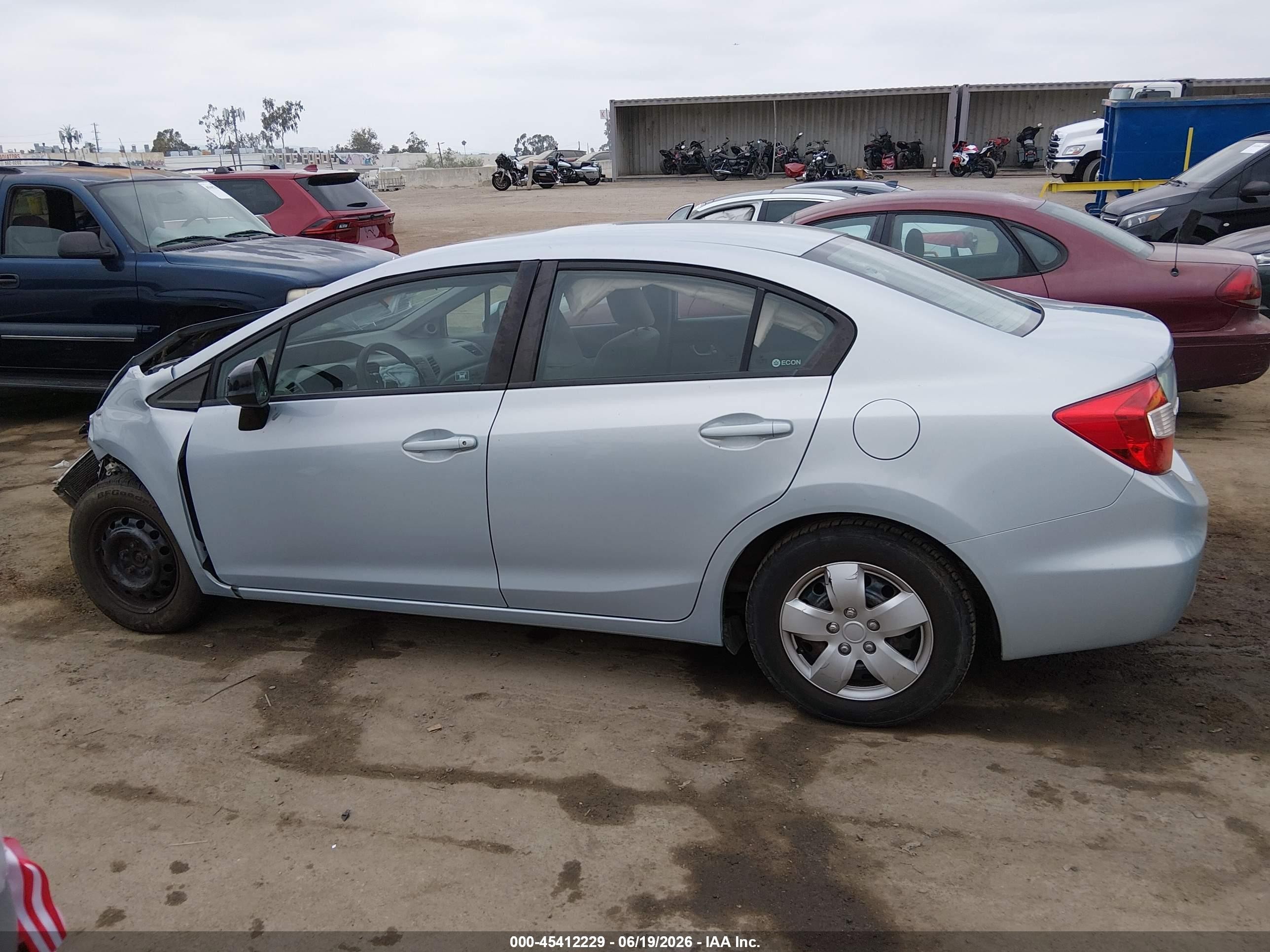 2012 Honda Civic Ex Light Blue vin: 2HGFB2F85CH546047