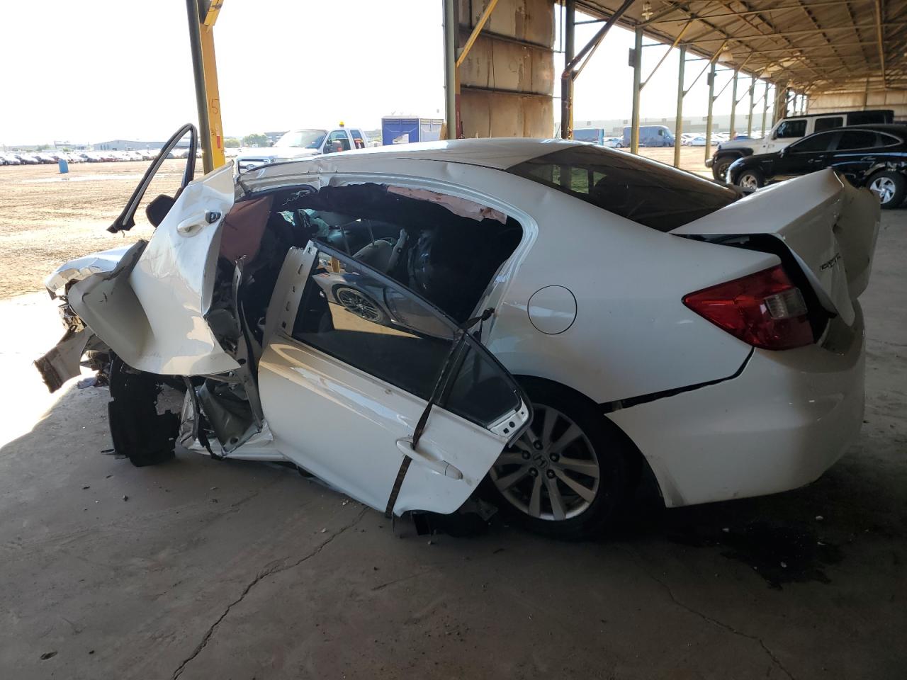 2012 Honda Civic Ex White vin: 2HGFB2F85CH594406
