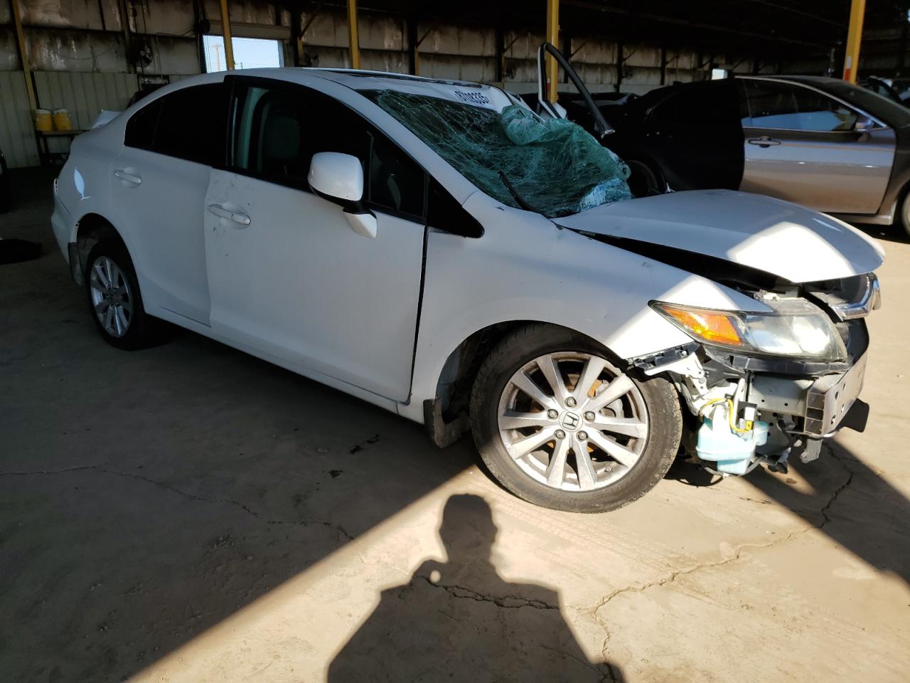 2012 Honda Civic Ex White vin: 2HGFB2F85CH594406
