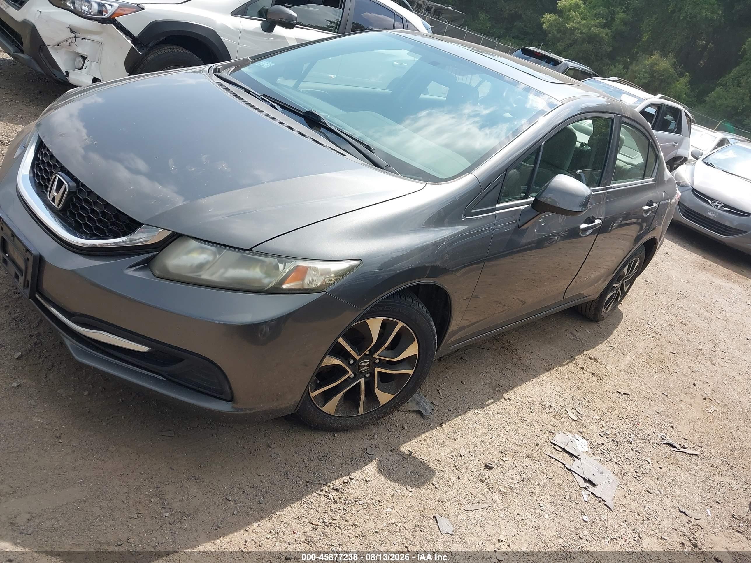 2013 Honda Civic Ex Серый vin: 2HGFB2F85DH534515