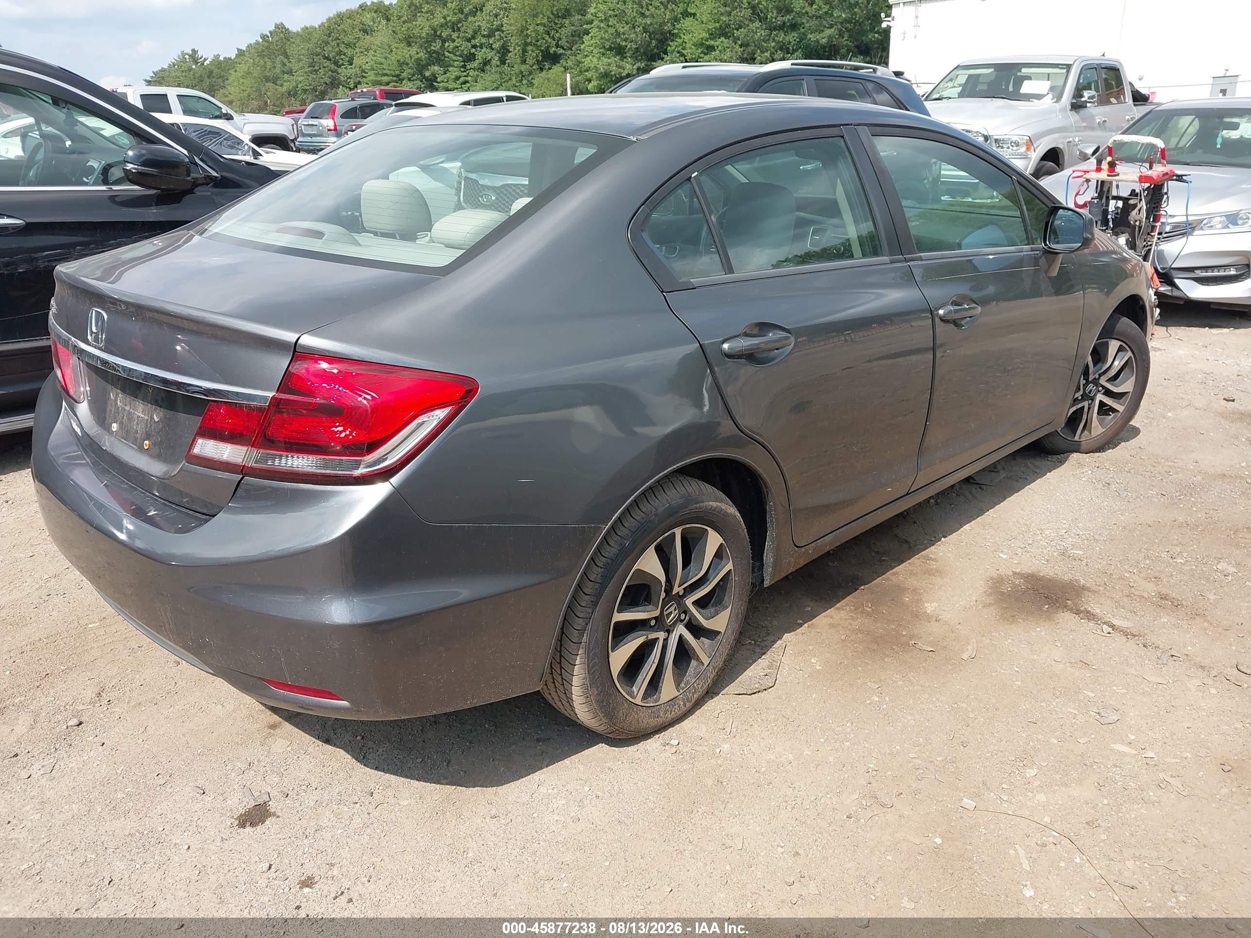 2013 Honda Civic Ex Gray vin: 2HGFB2F85DH534515