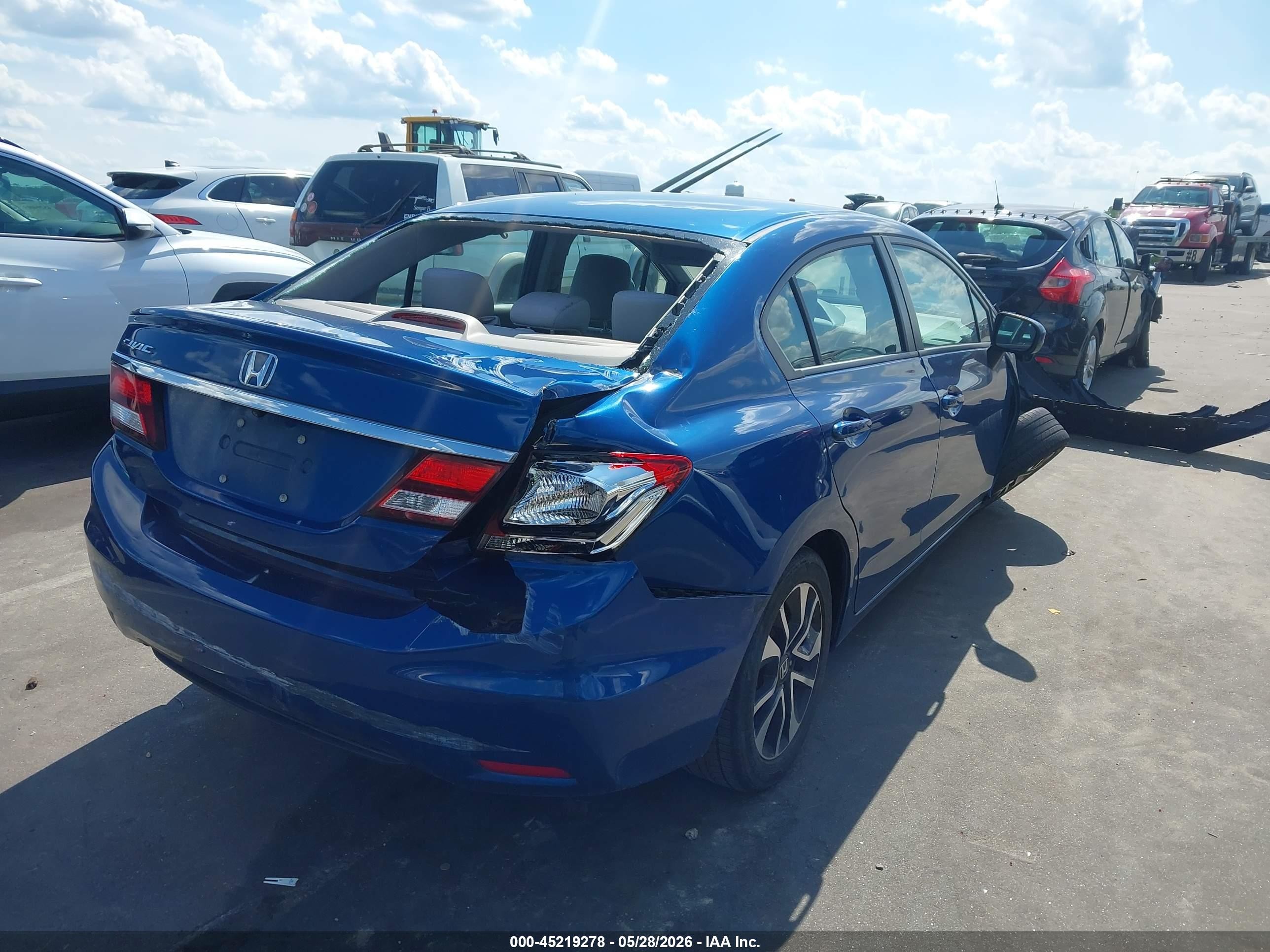 2014 Honda Civic Ex Blue vin: 2HGFB2F85EH549405