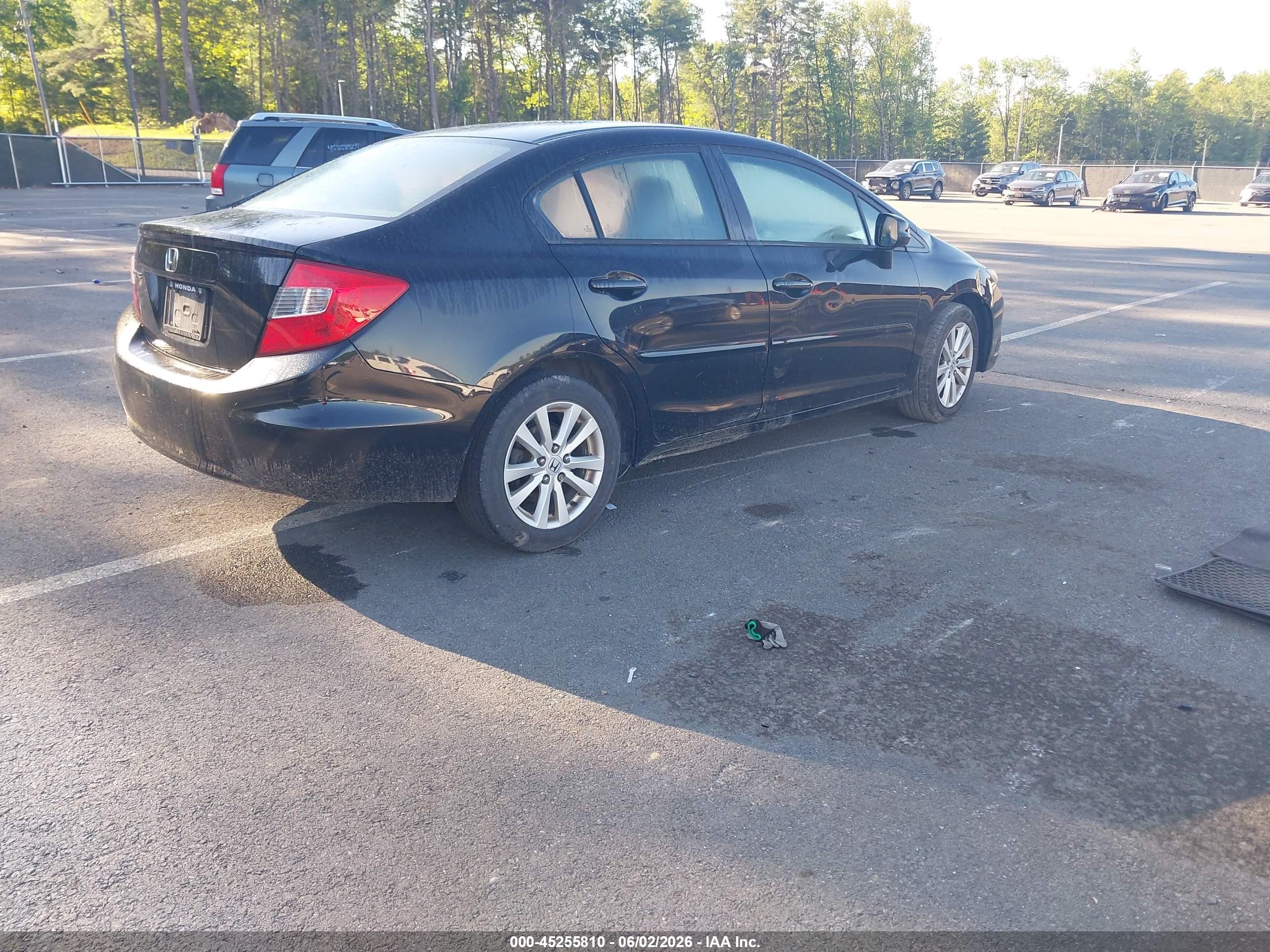 2012 Honda Civic Ex Black vin: 2HGFB2F86CH335889