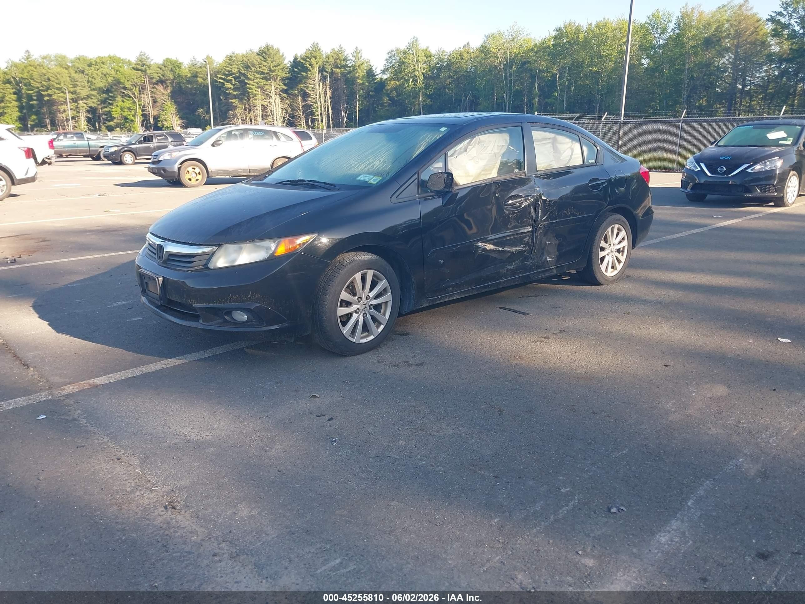 2012 Honda Civic Ex Black vin: 2HGFB2F86CH335889
