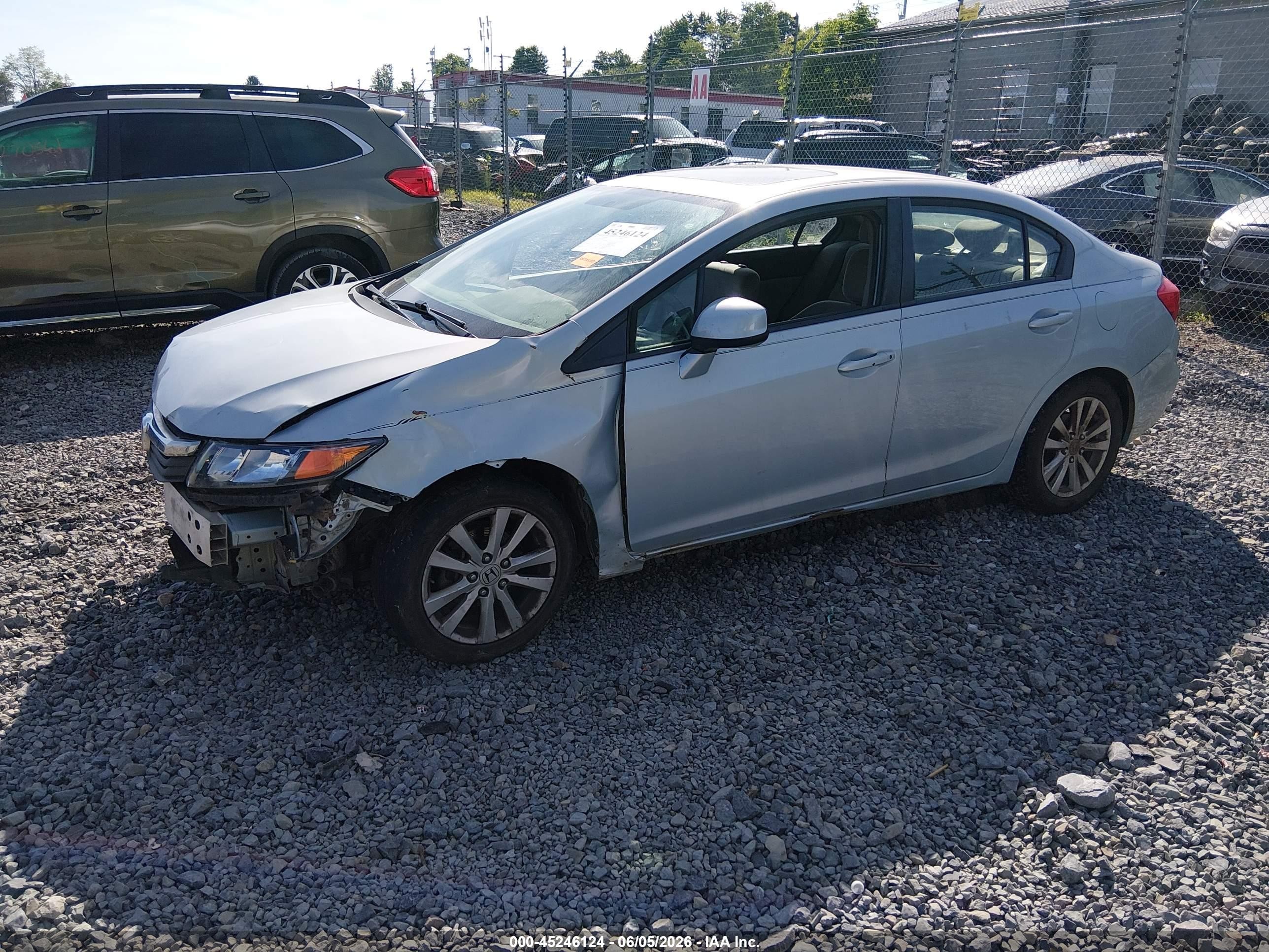 2012 Honda Civic Ex Gray vin: 2HGFB2F86CH520654