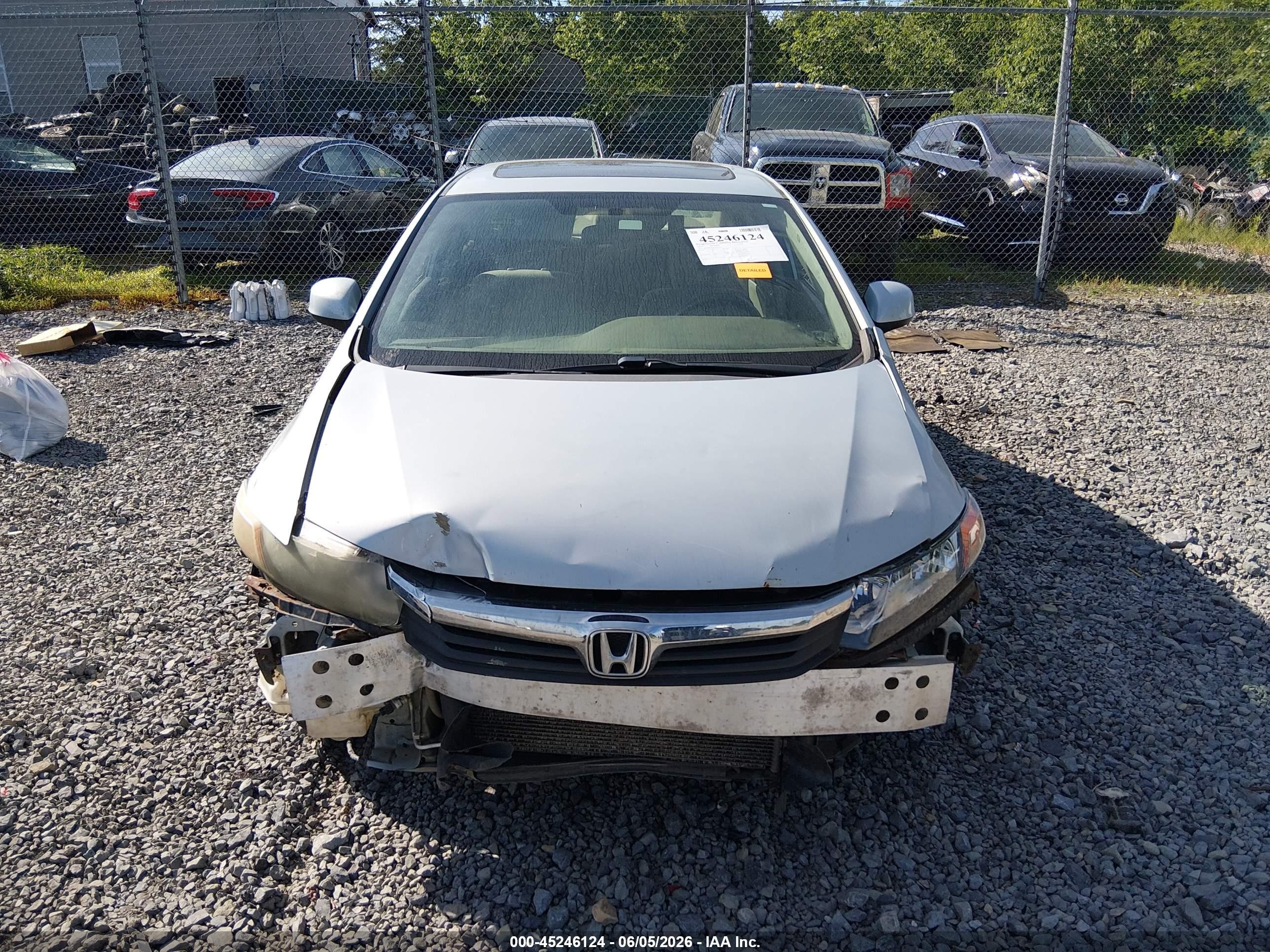 2012 Honda Civic Ex Gray vin: 2HGFB2F86CH520654