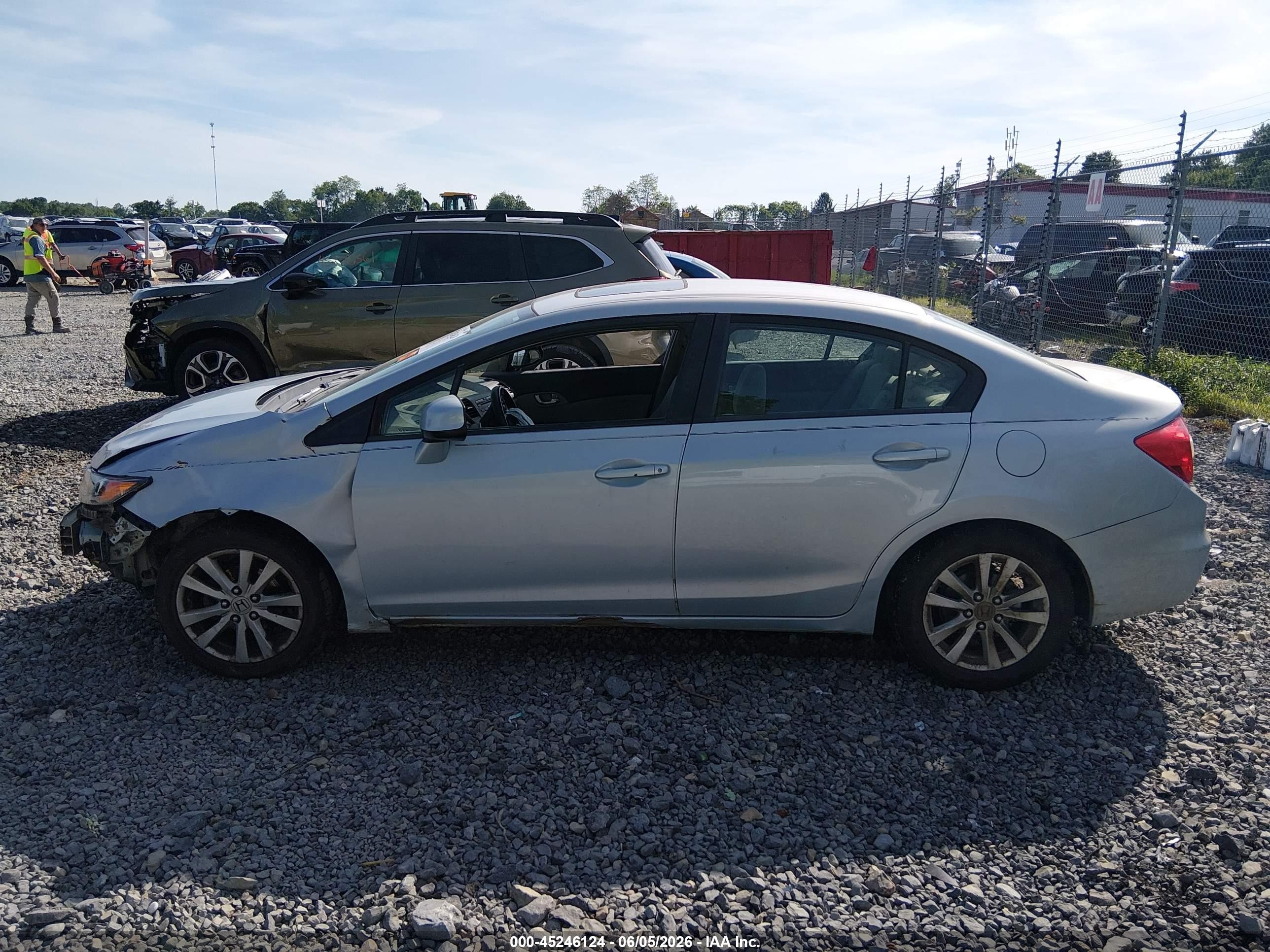 2012 Honda Civic Ex Gray vin: 2HGFB2F86CH520654