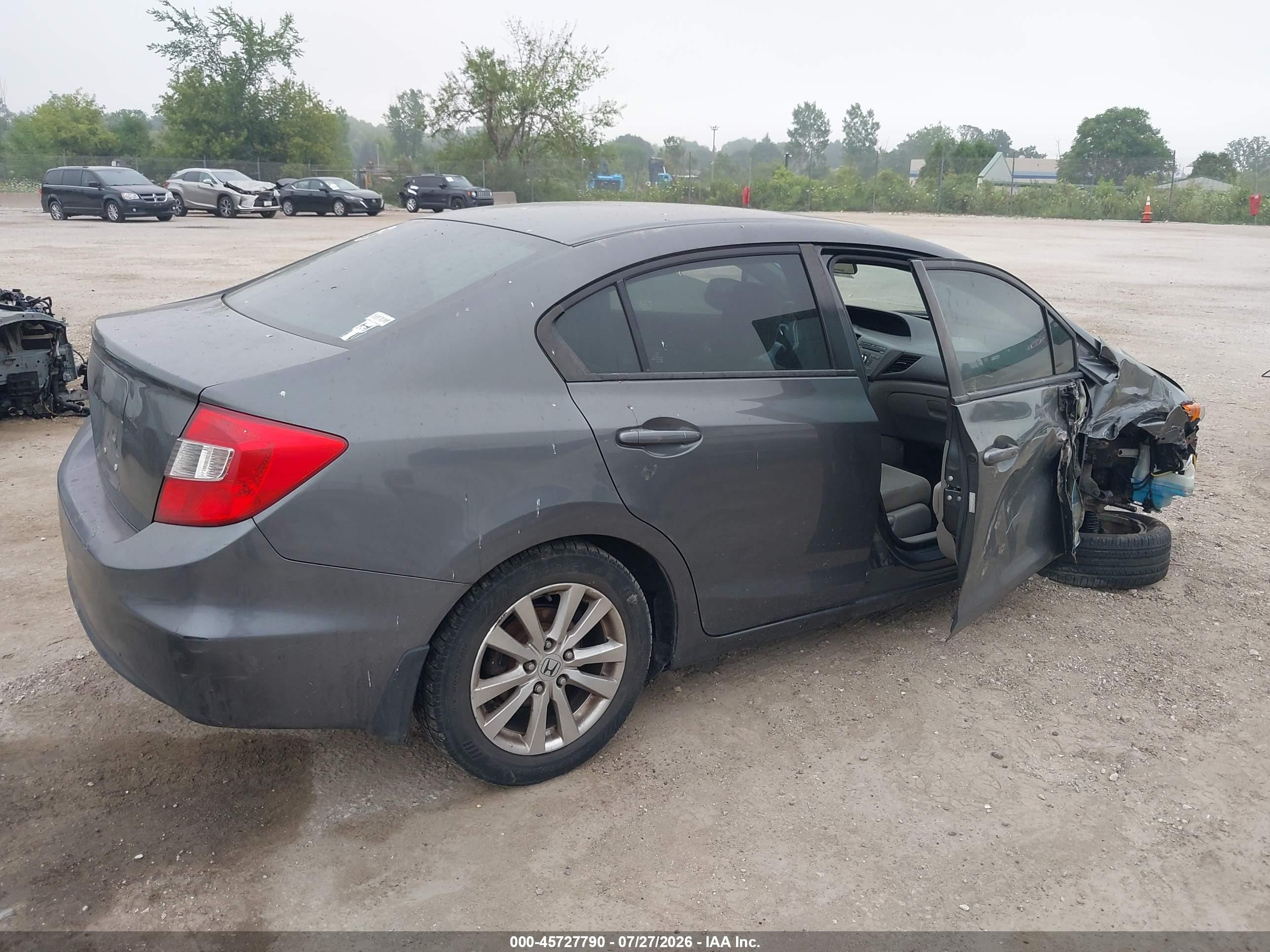 2012 Honda Civic Ex Gray vin: 2HGFB2F86CH543903