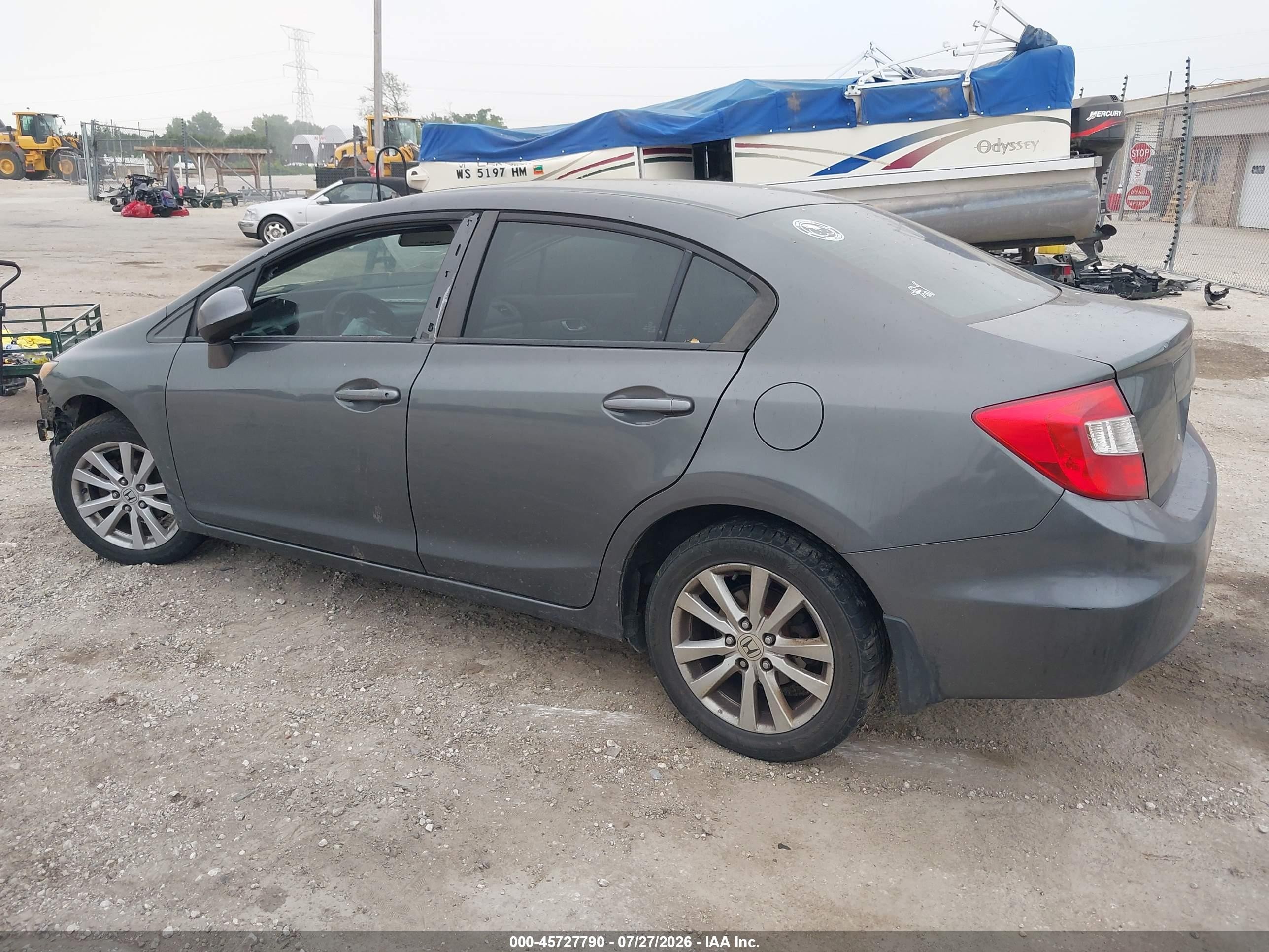 2012 Honda Civic Ex Gray vin: 2HGFB2F86CH543903