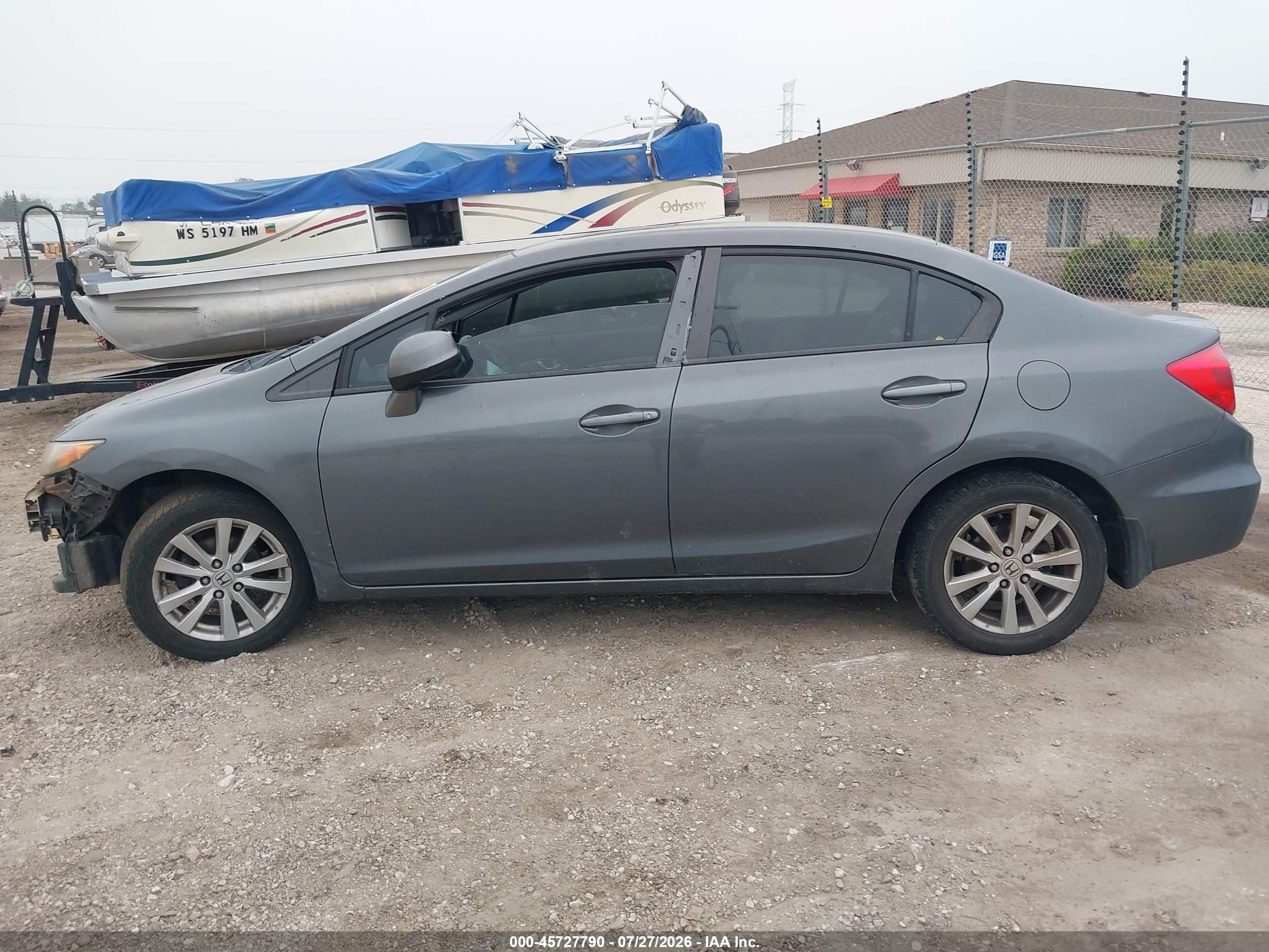2012 Honda Civic Ex Gray vin: 2HGFB2F86CH543903