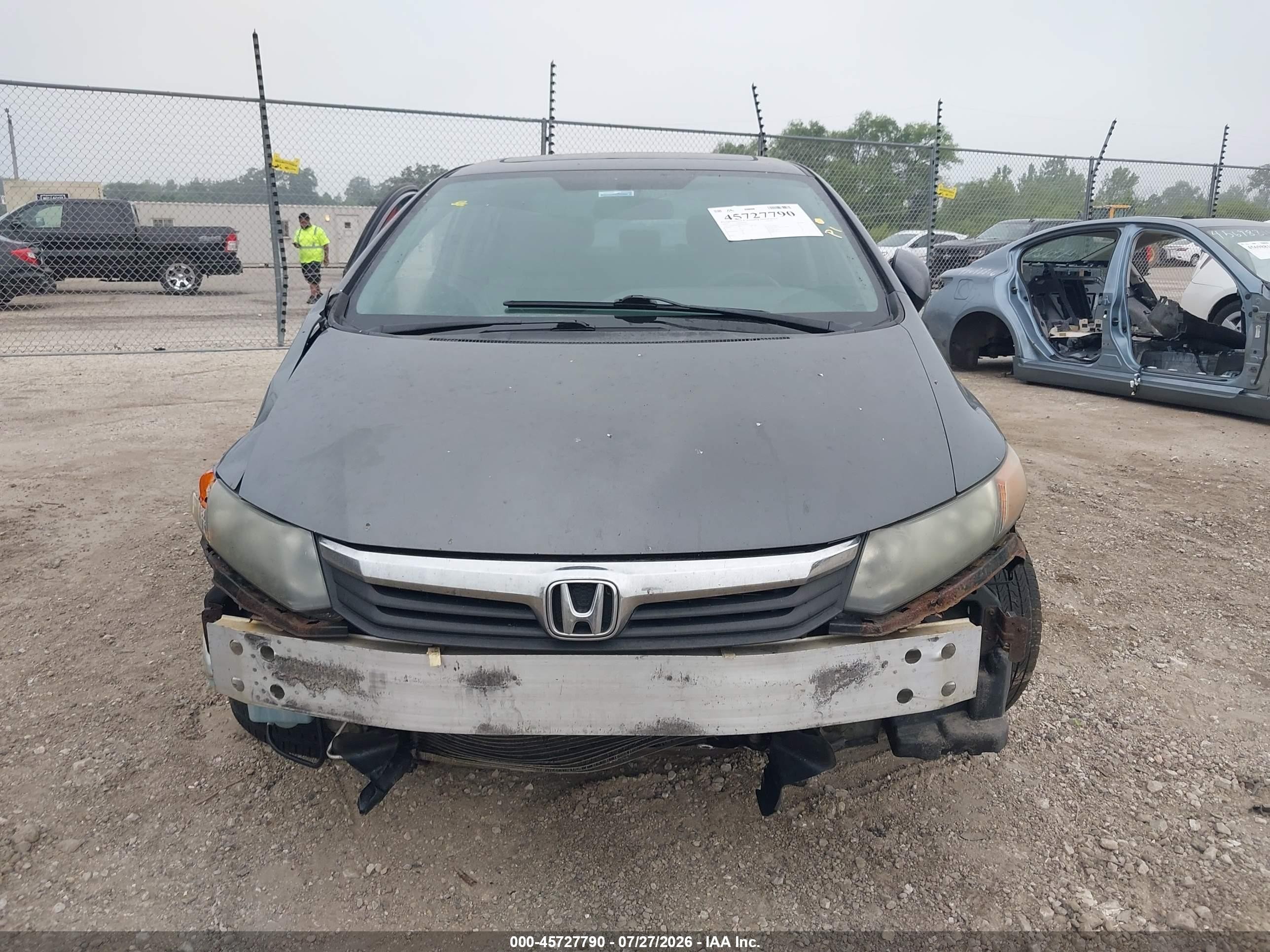2012 Honda Civic Ex Gray vin: 2HGFB2F86CH543903