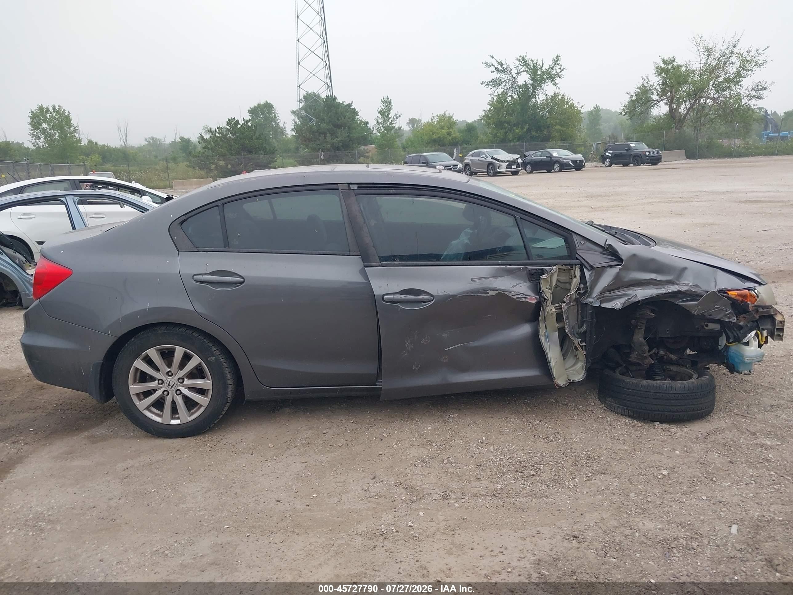 2012 Honda Civic Ex Gray vin: 2HGFB2F86CH543903