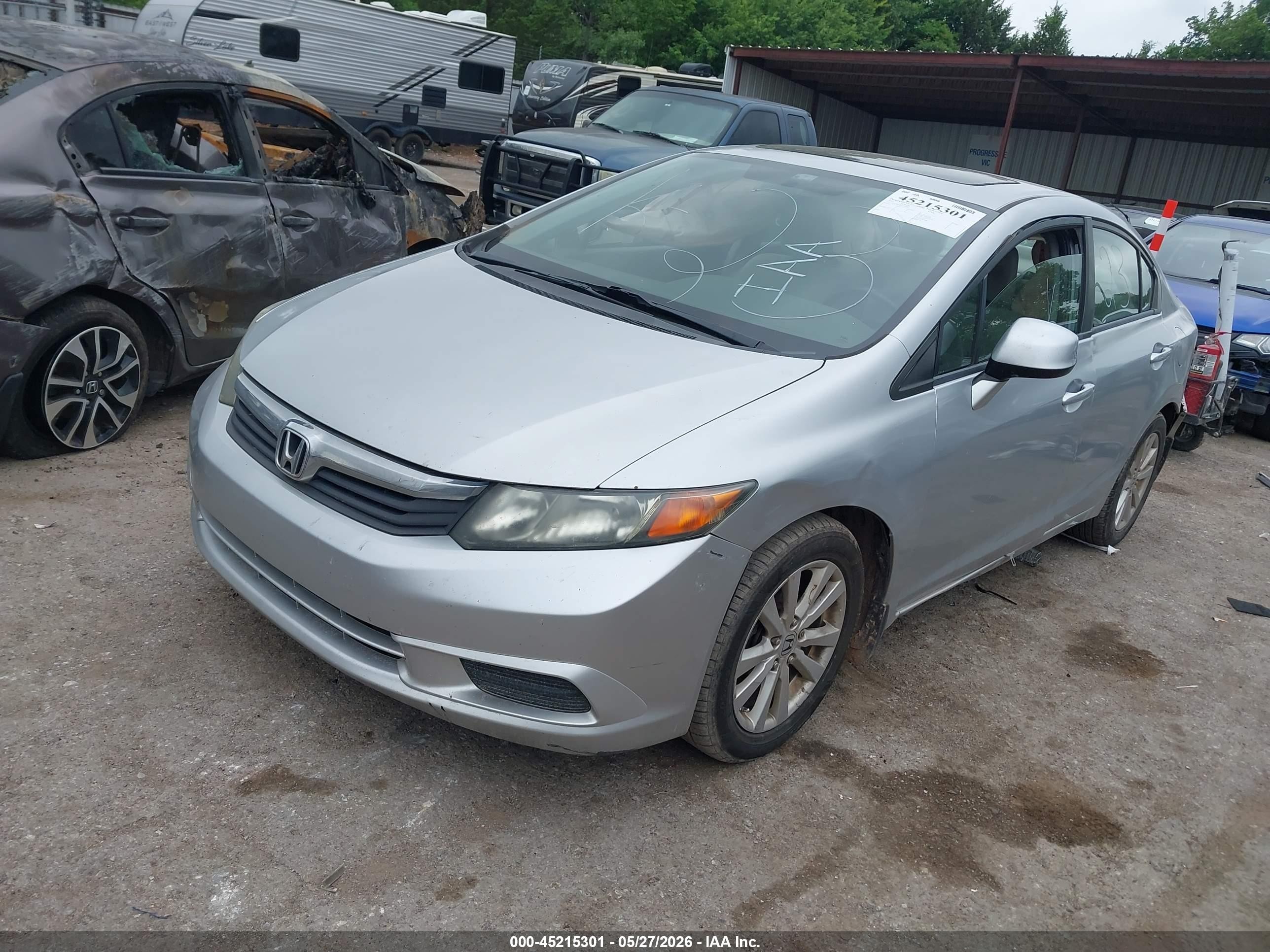 2012 Honda Civic Ex Silver vin: 2HGFB2F86CH598917