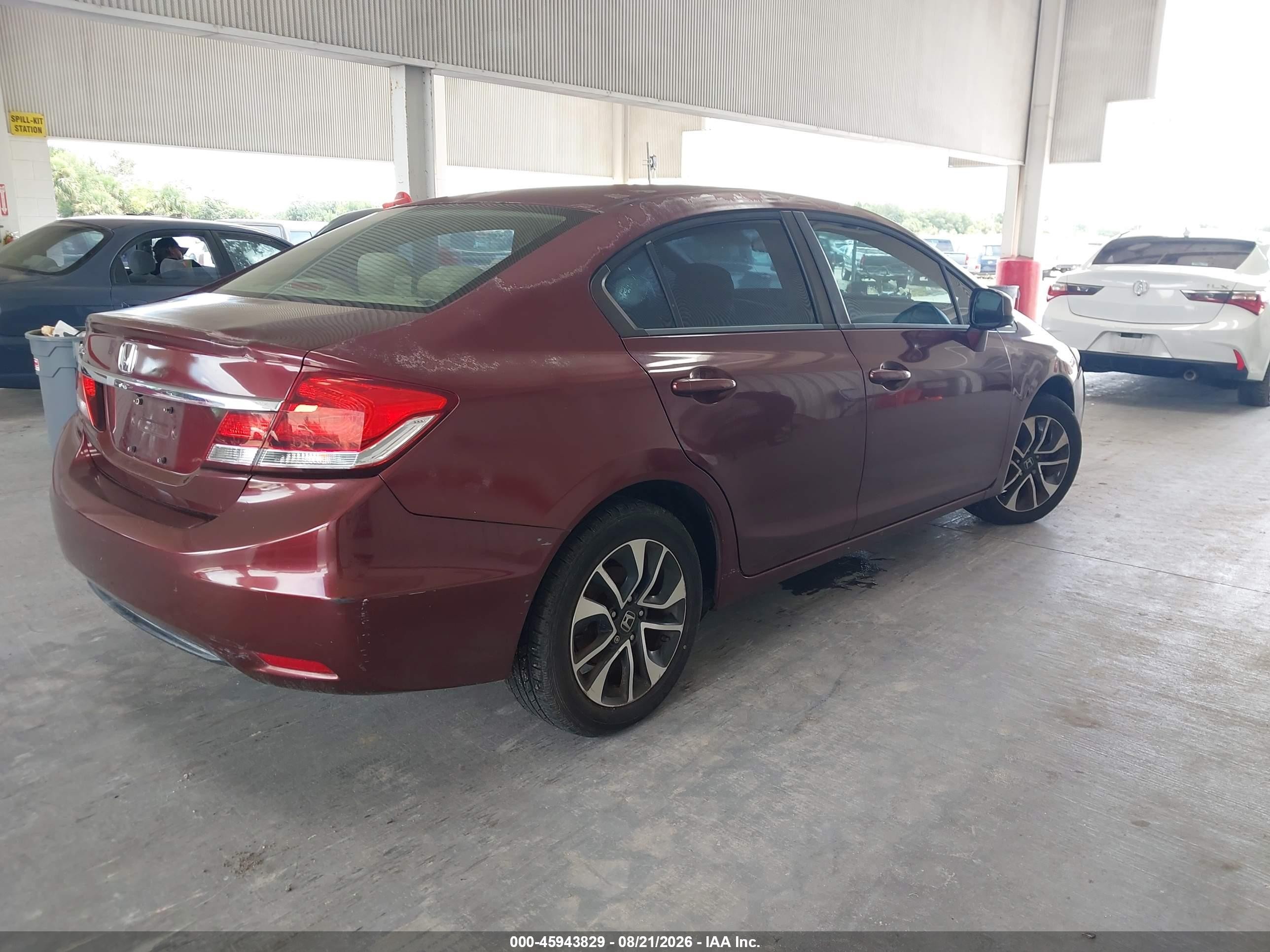 2013 Honda Civic Ex Maroon vin: 2HGFB2F86DH510871