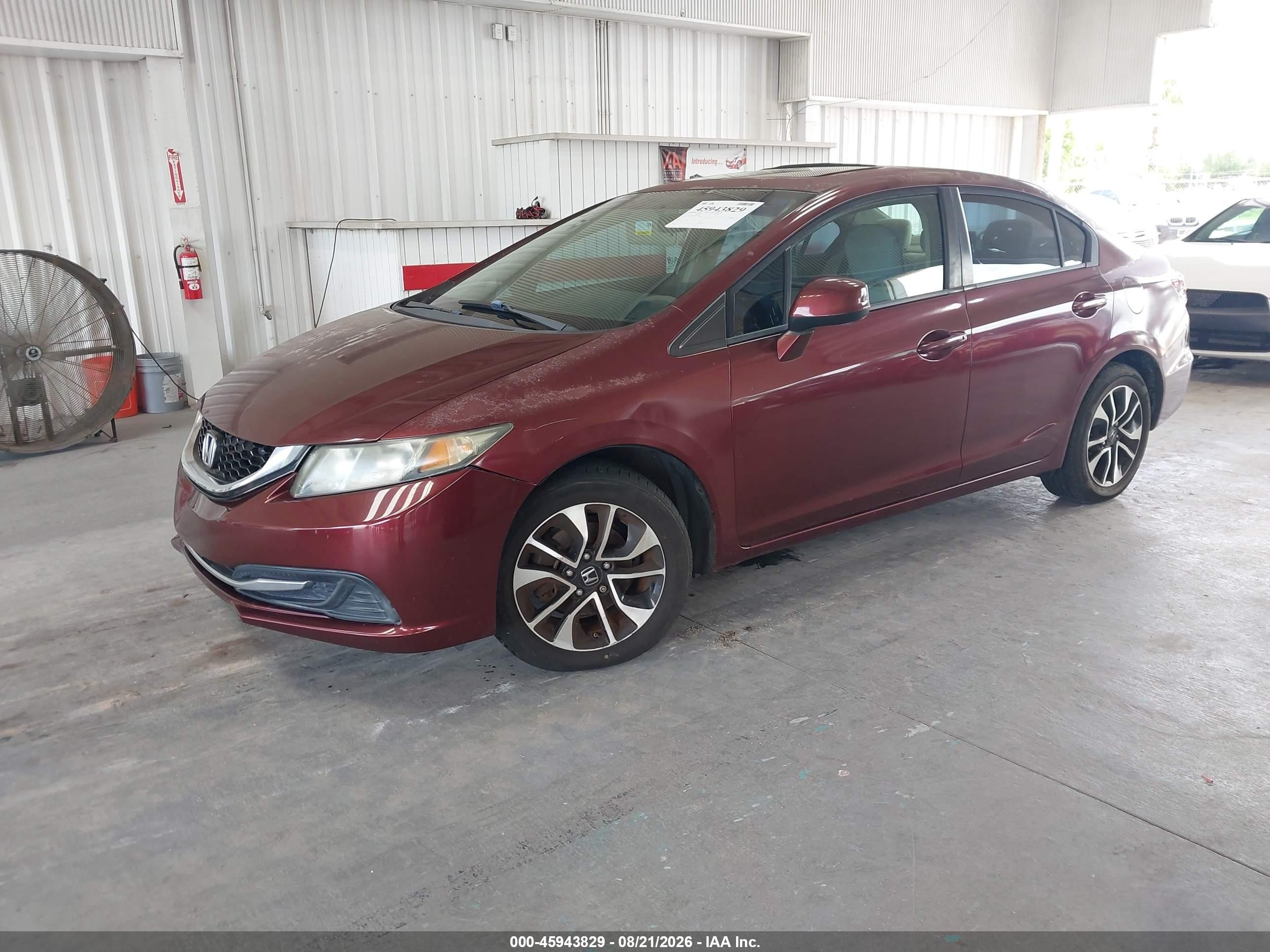2013 Honda Civic Ex Maroon vin: 2HGFB2F86DH510871