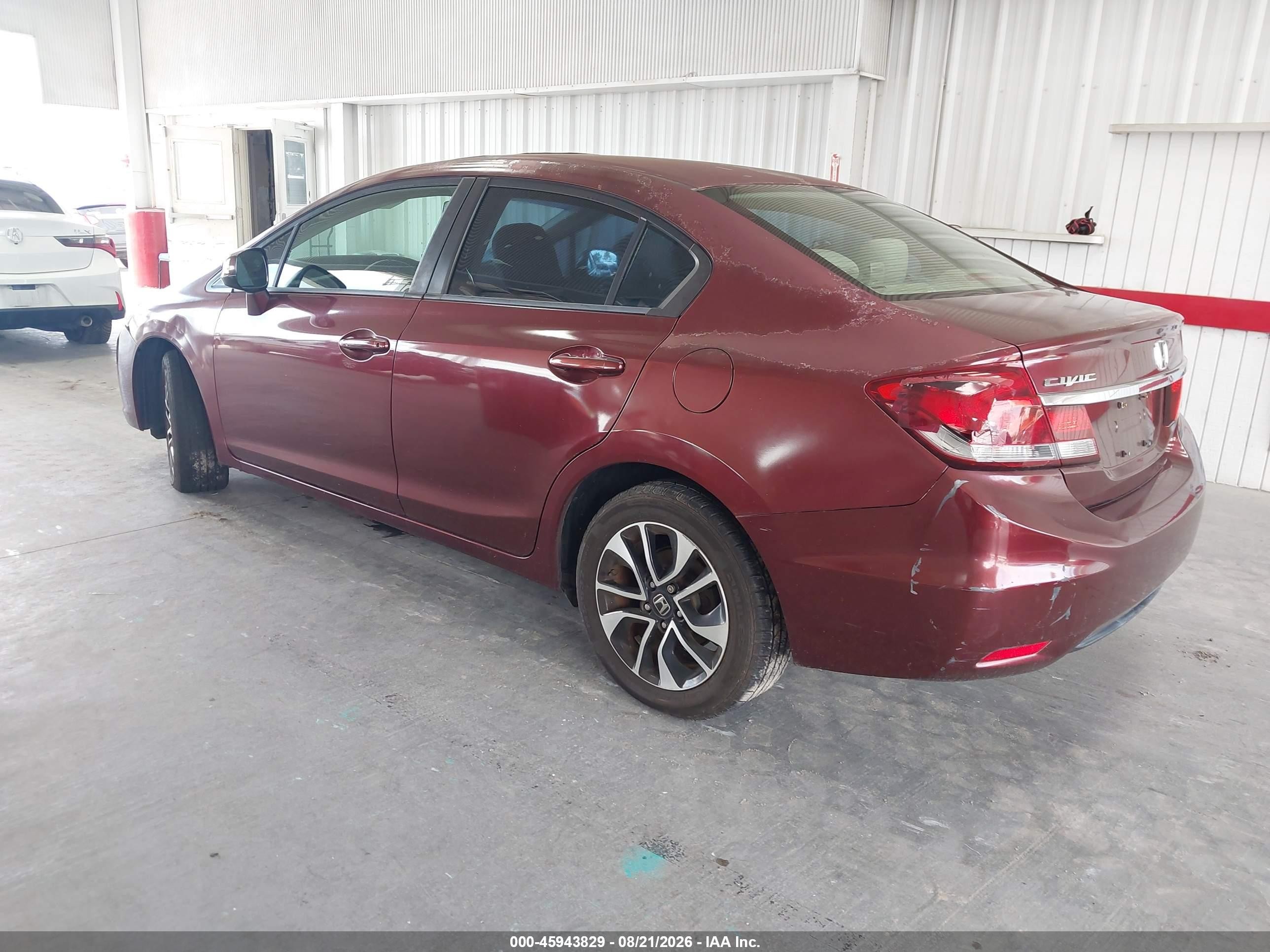 2013 Honda Civic Ex Maroon vin: 2HGFB2F86DH510871
