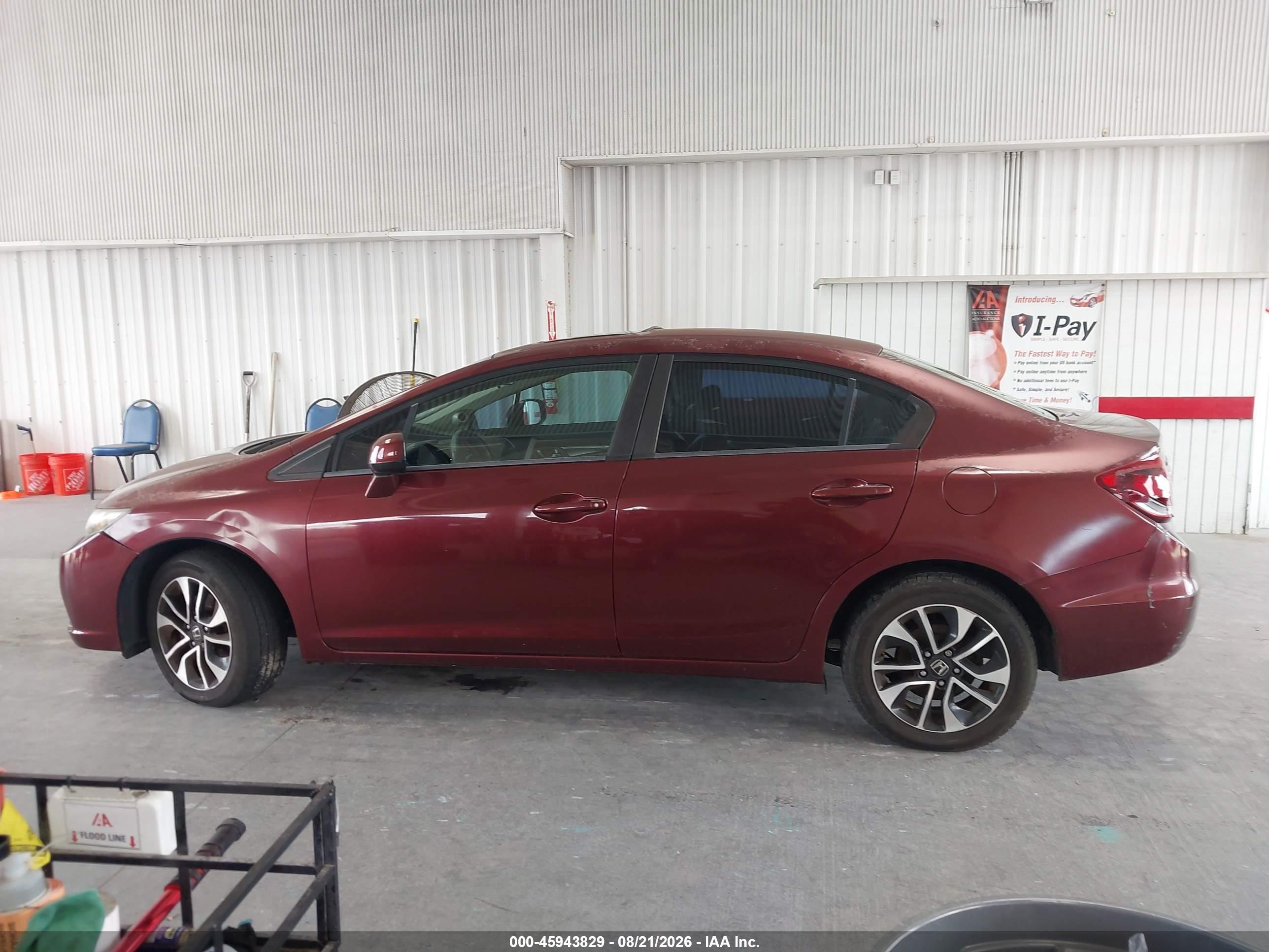 2013 Honda Civic Ex Maroon vin: 2HGFB2F86DH510871