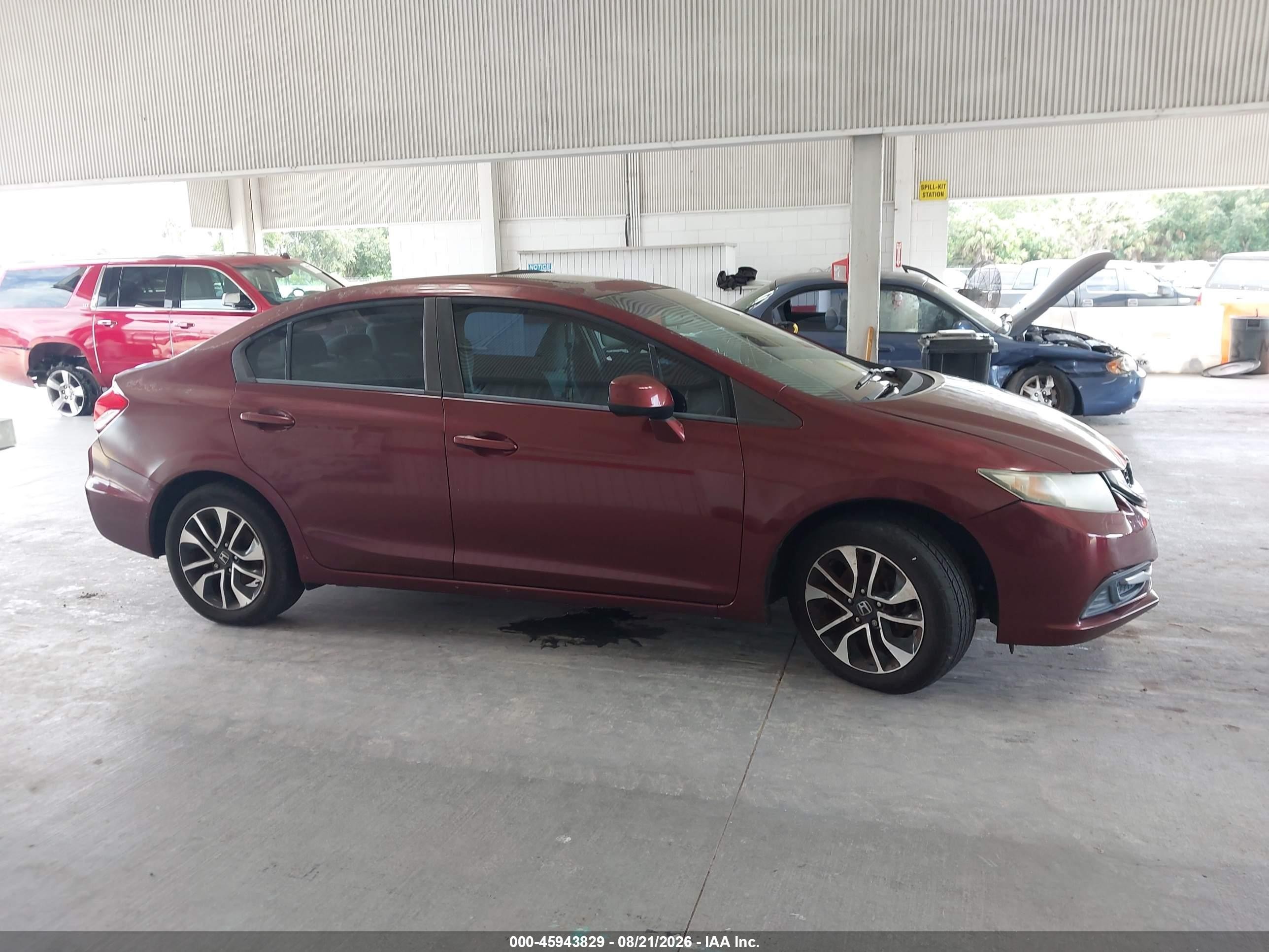 2013 Honda Civic Ex Maroon vin: 2HGFB2F86DH510871