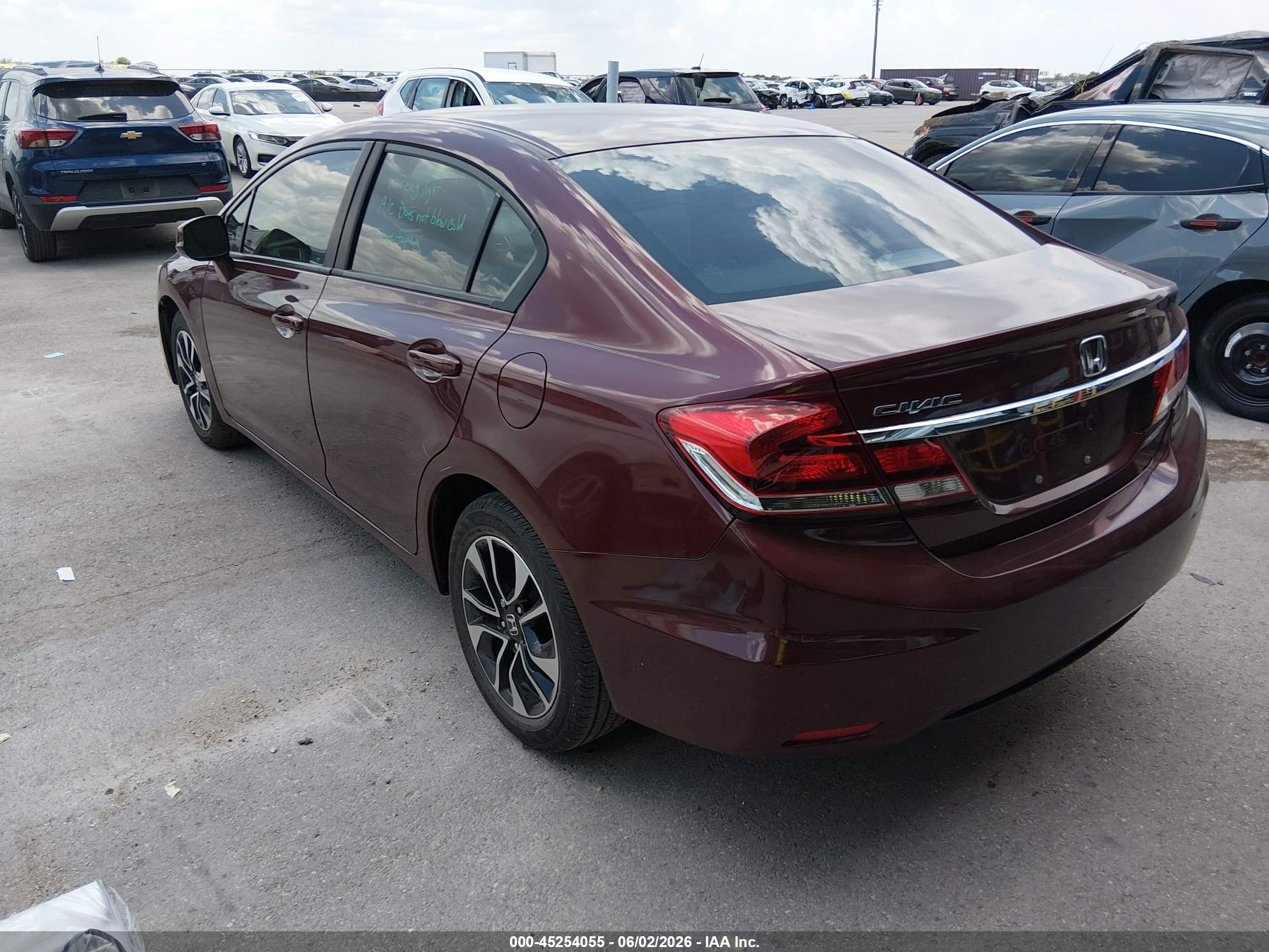 2013 Honda Civic Ex Burgundy vin: 2HGFB2F86DH539335