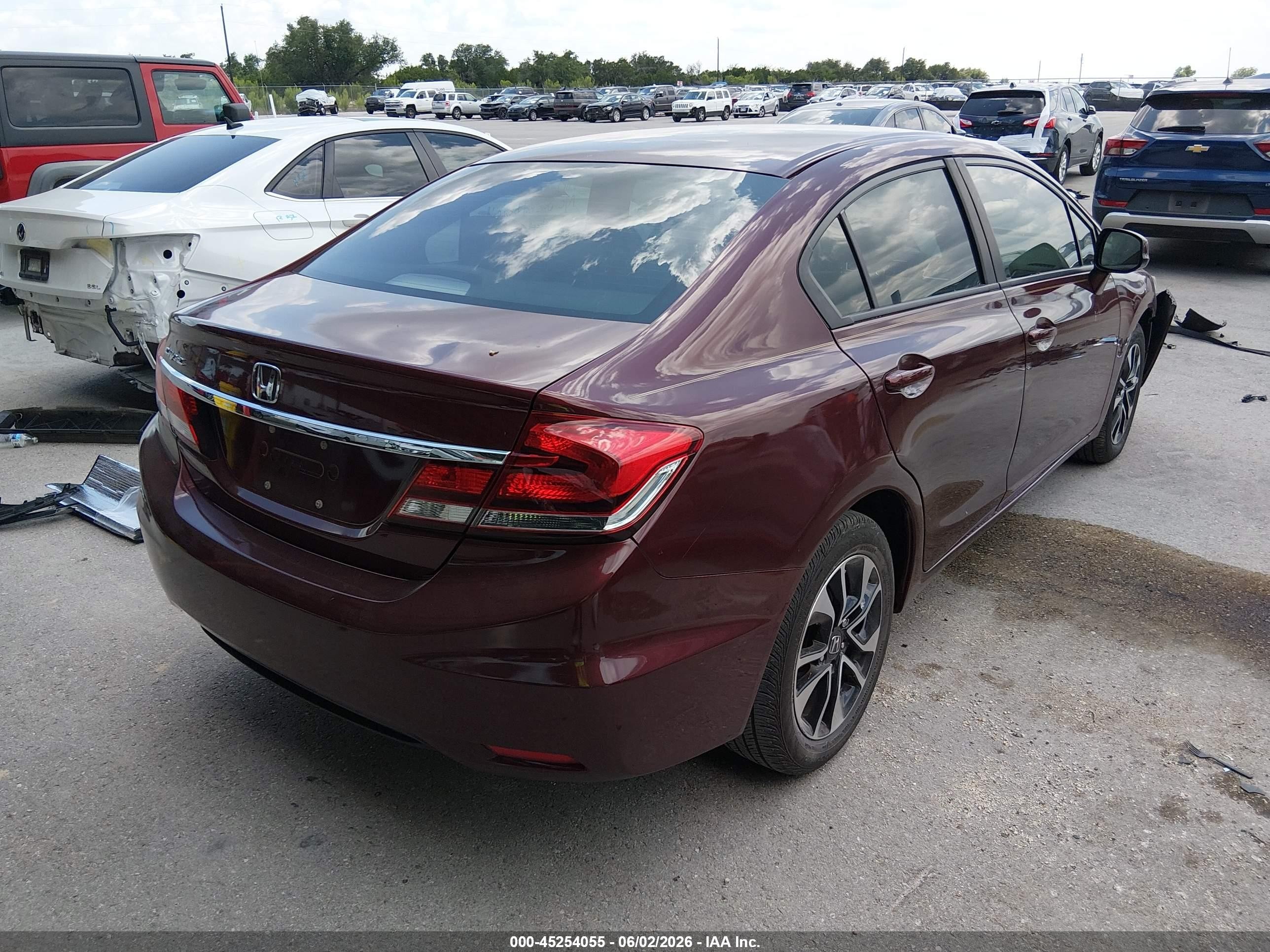 2013 Honda Civic Ex Burgundy vin: 2HGFB2F86DH539335
