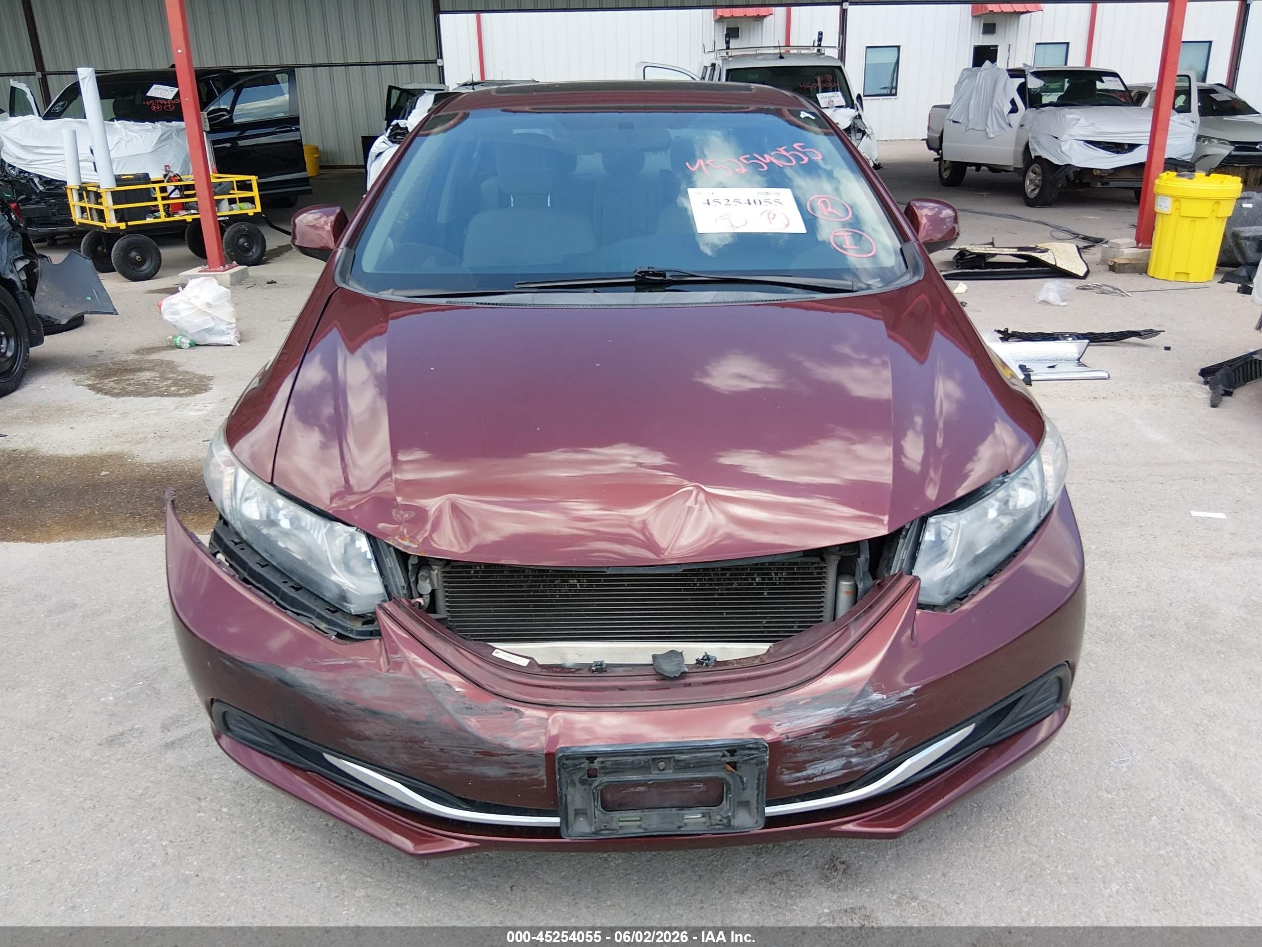 2013 Honda Civic Ex Burgundy vin: 2HGFB2F86DH539335