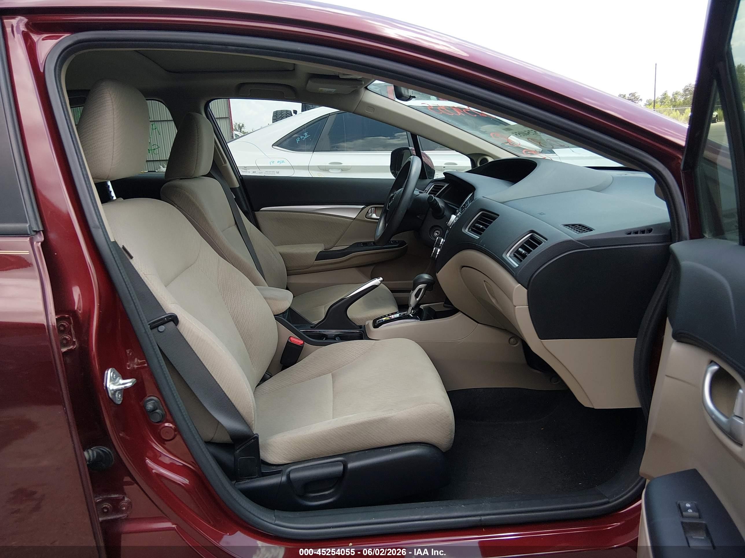 2013 Honda Civic Ex Burgundy vin: 2HGFB2F86DH539335