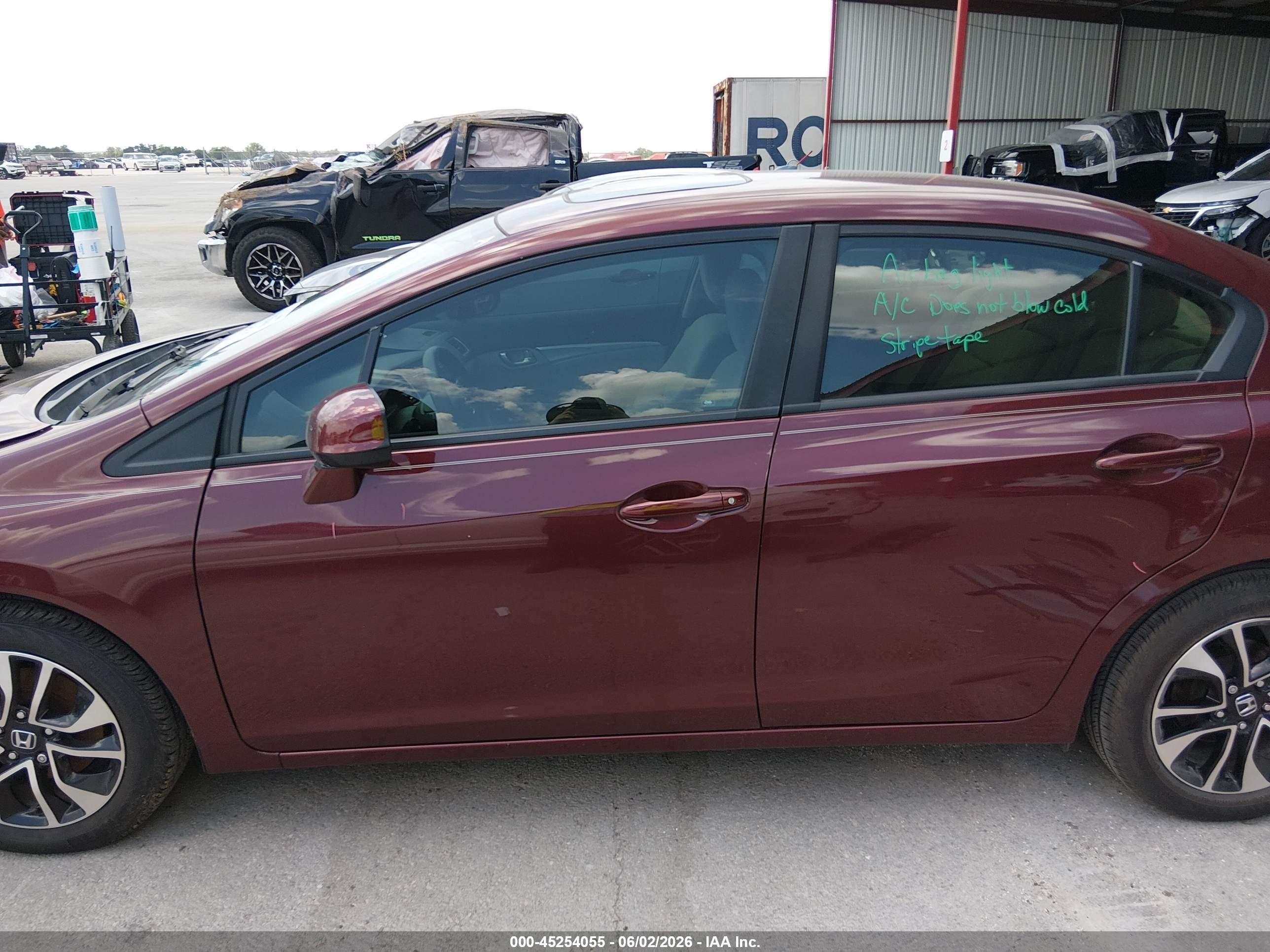 2013 Honda Civic Ex Burgundy vin: 2HGFB2F86DH539335
