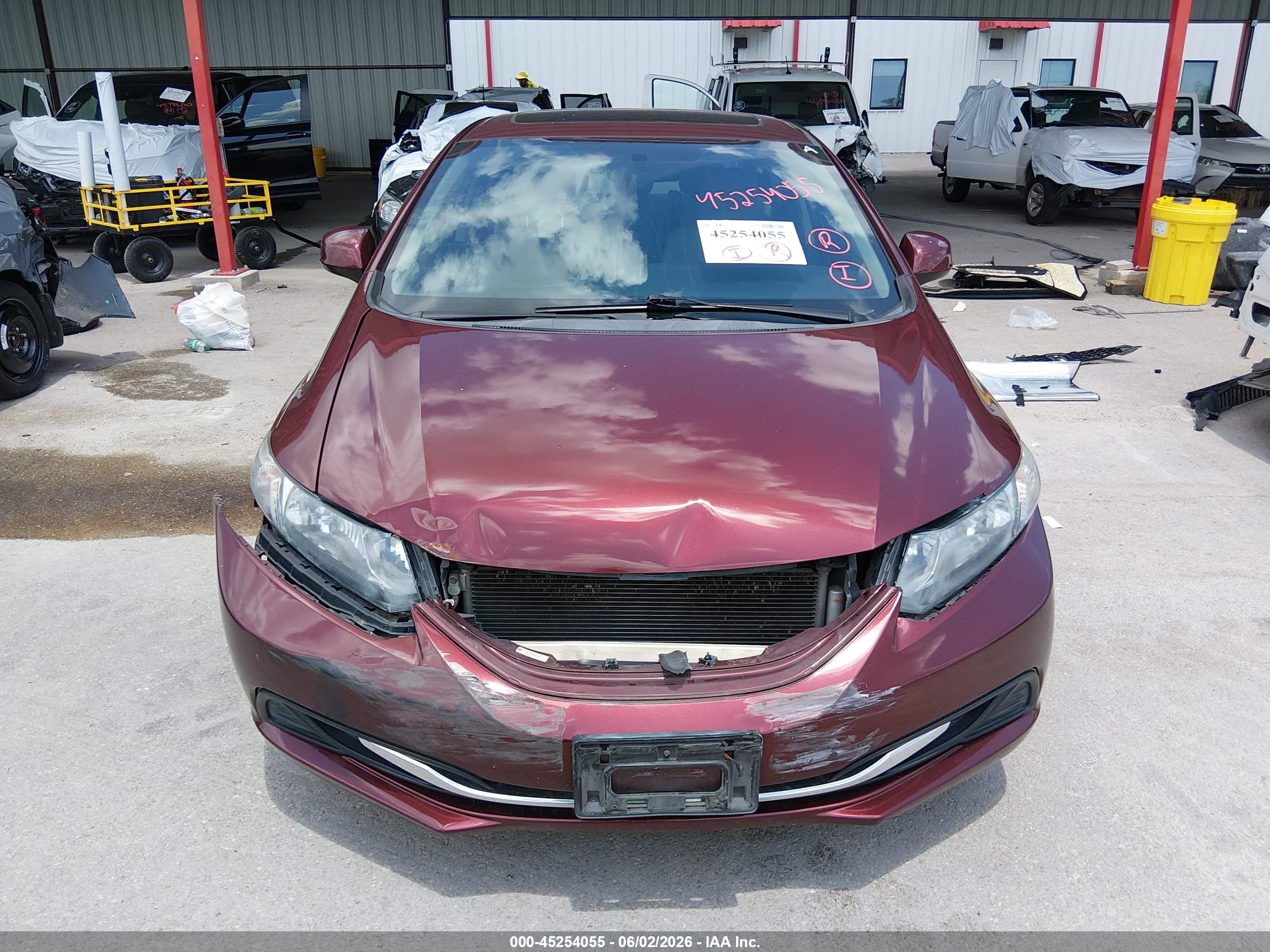 2013 Honda Civic Ex Burgundy vin: 2HGFB2F86DH539335