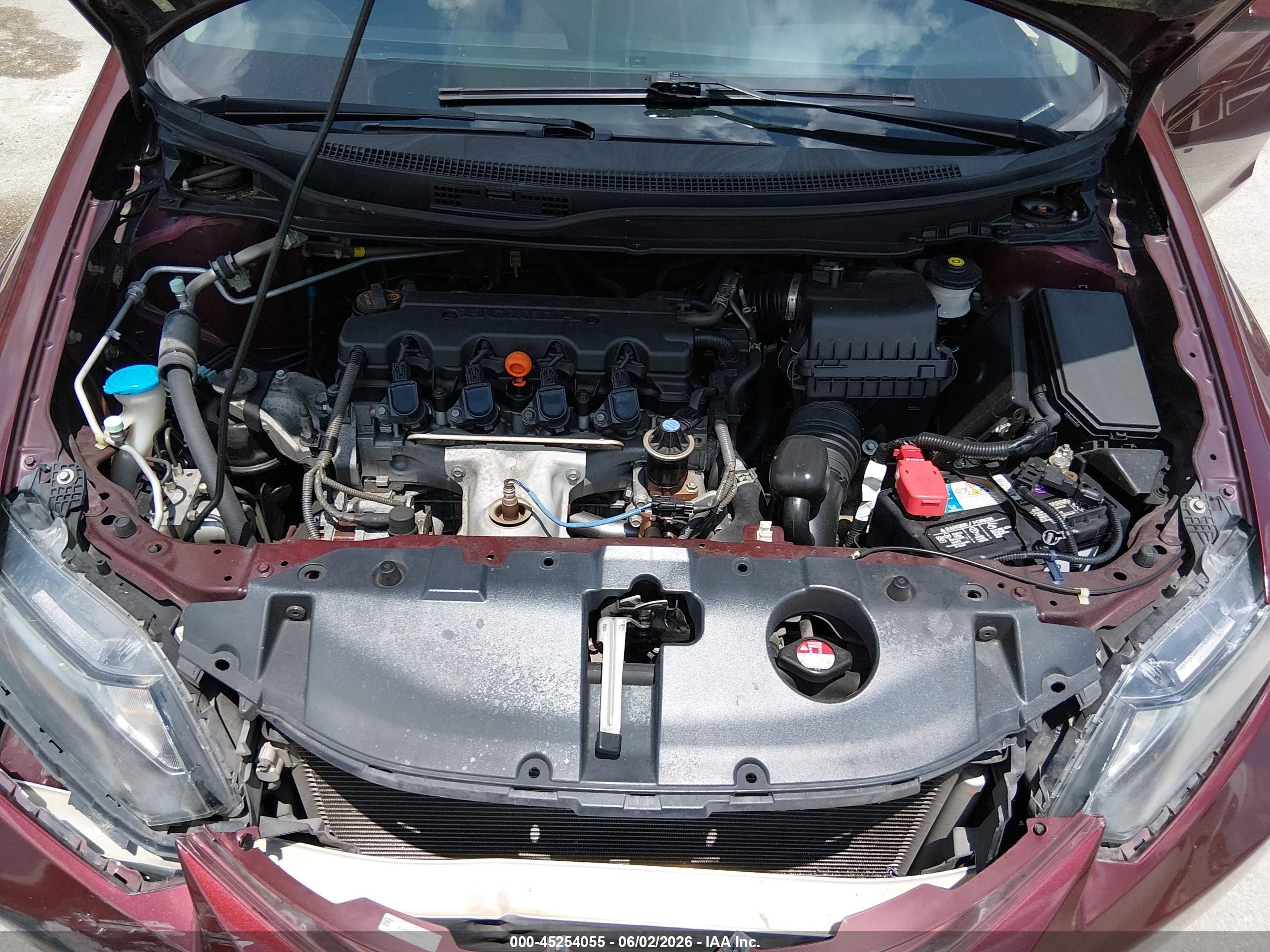 2013 Honda Civic Ex Burgundy vin: 2HGFB2F86DH539335