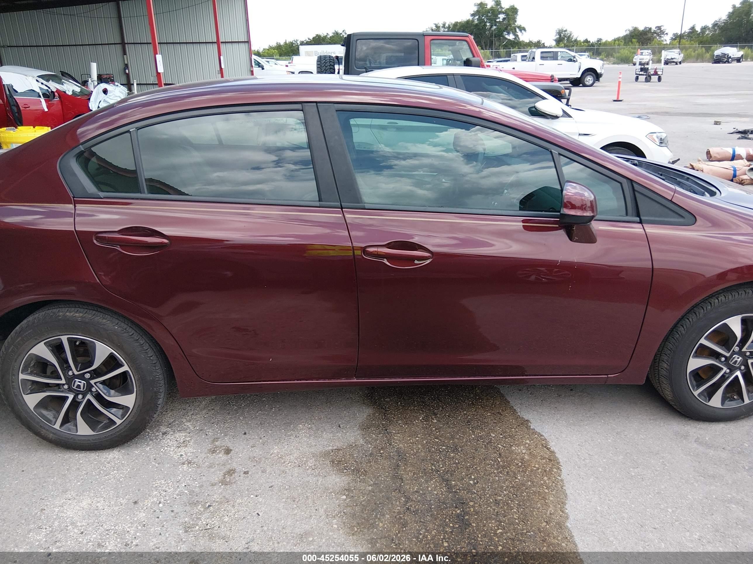 2013 Honda Civic Ex Burgundy vin: 2HGFB2F86DH539335