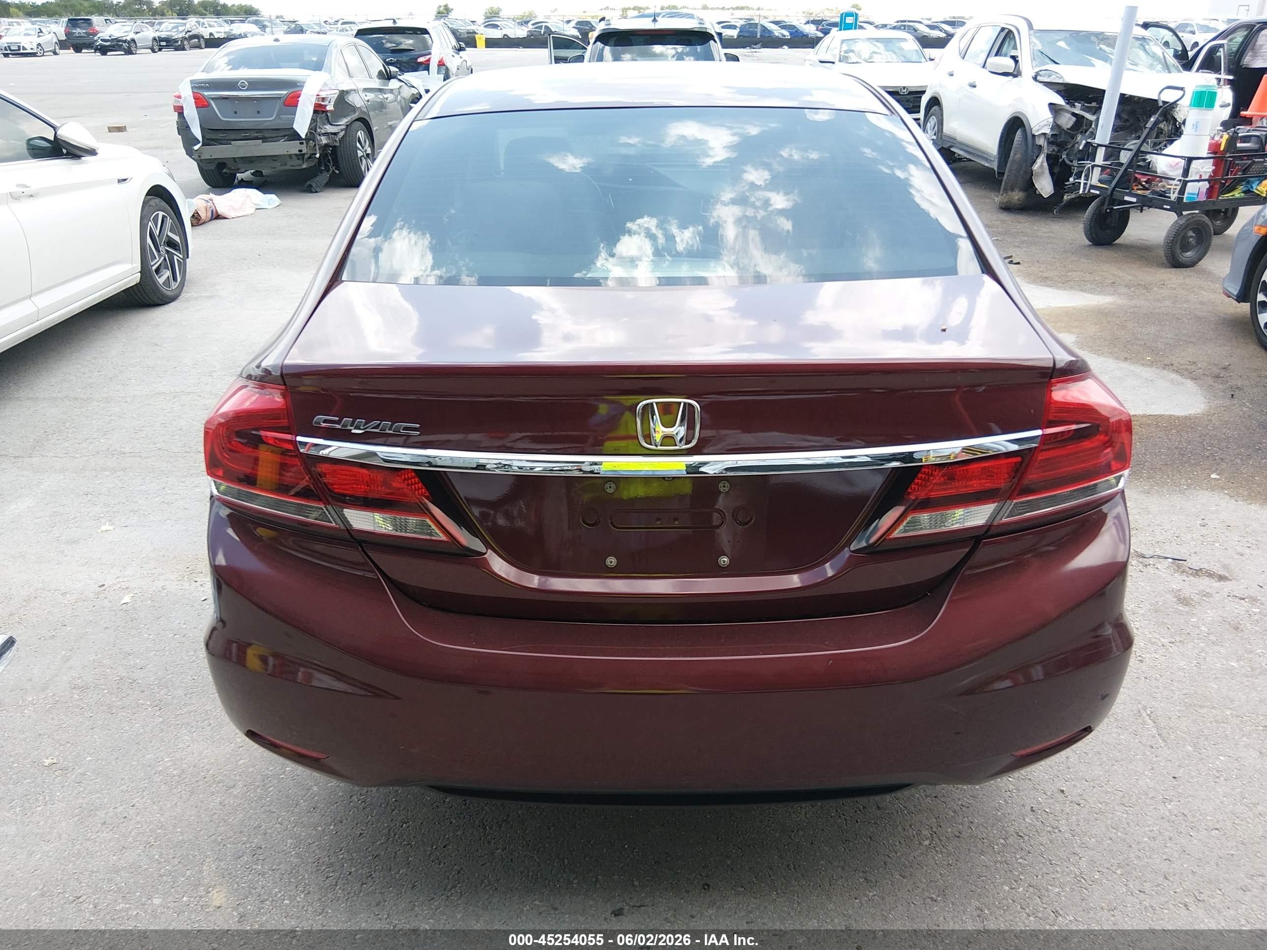 2013 Honda Civic Ex Burgundy vin: 2HGFB2F86DH539335