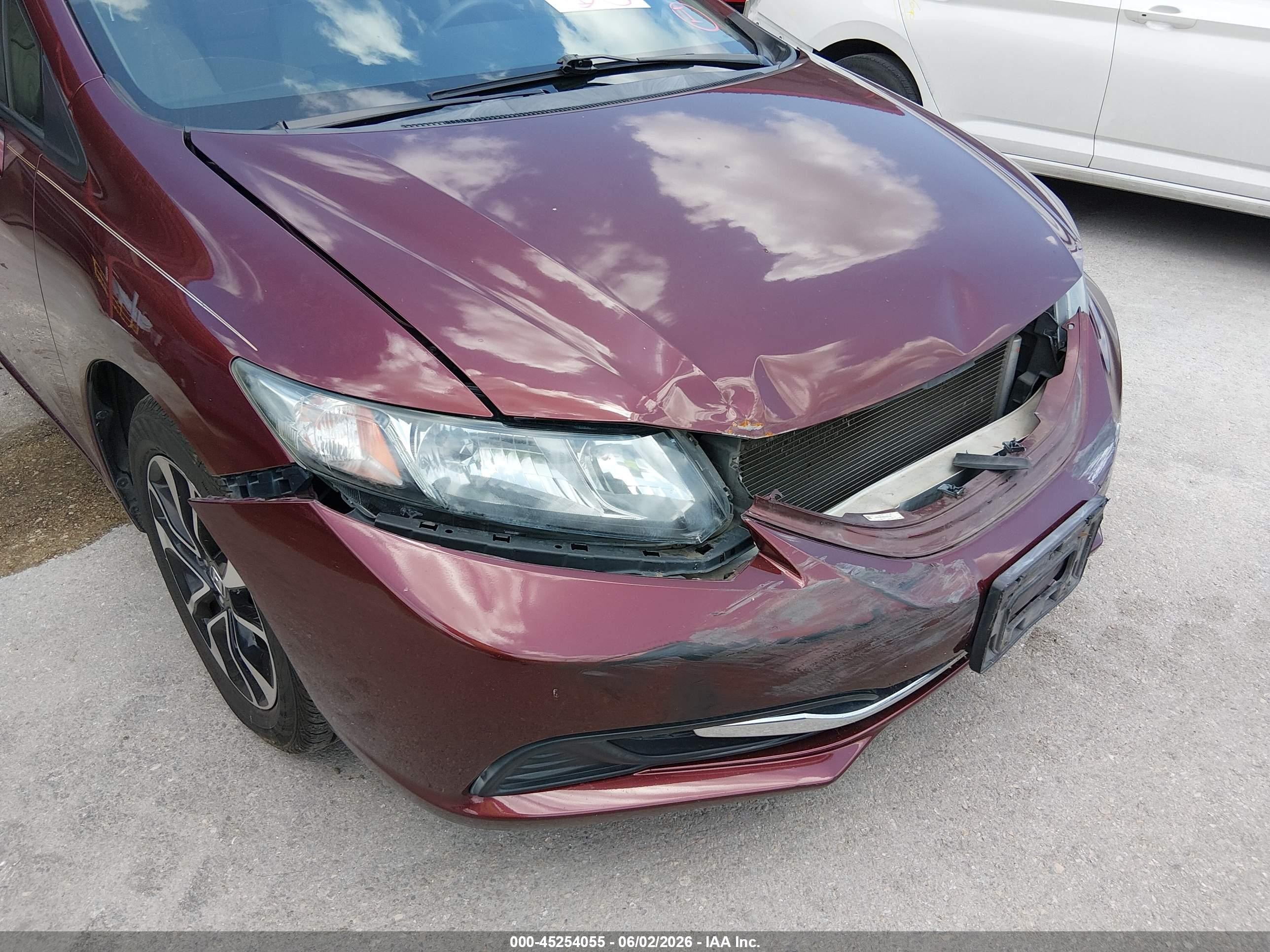 2013 Honda Civic Ex Burgundy vin: 2HGFB2F86DH539335